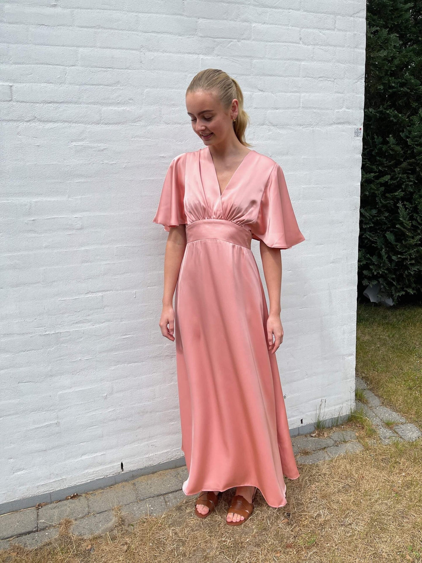 Jurk Gisela Satijnlook Koraal