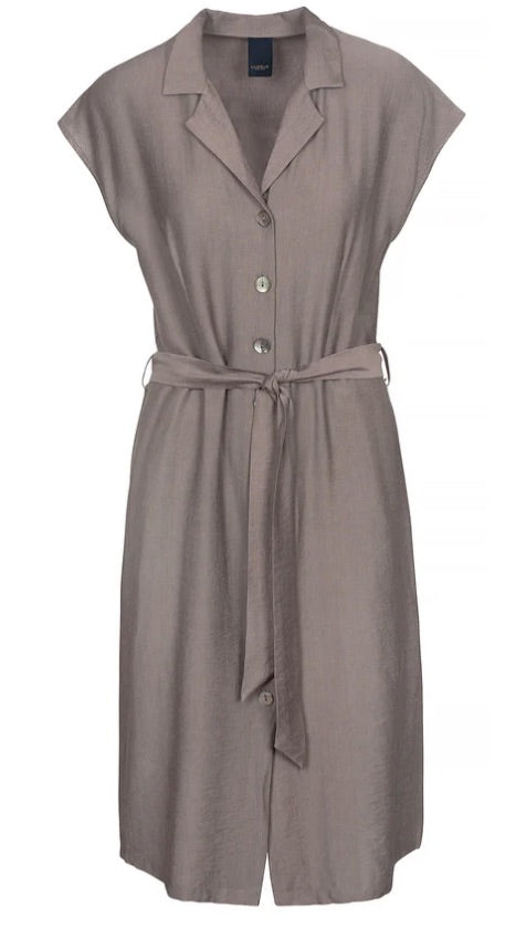 Jurk Jacini Kraag Doorknoop Driftwood