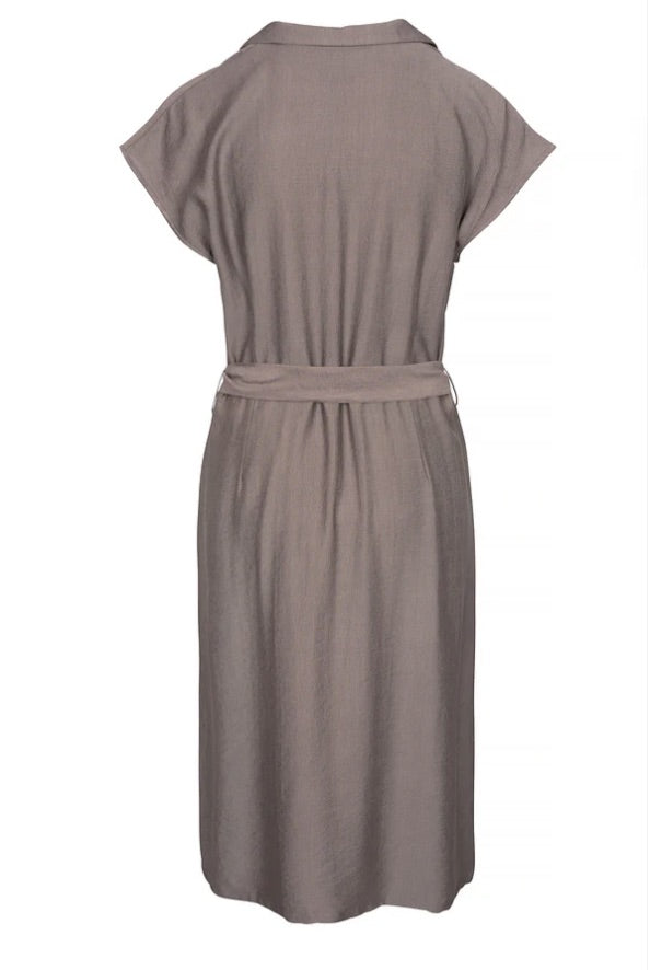 Jurk Jacini Kraag Doorknoop Driftwood