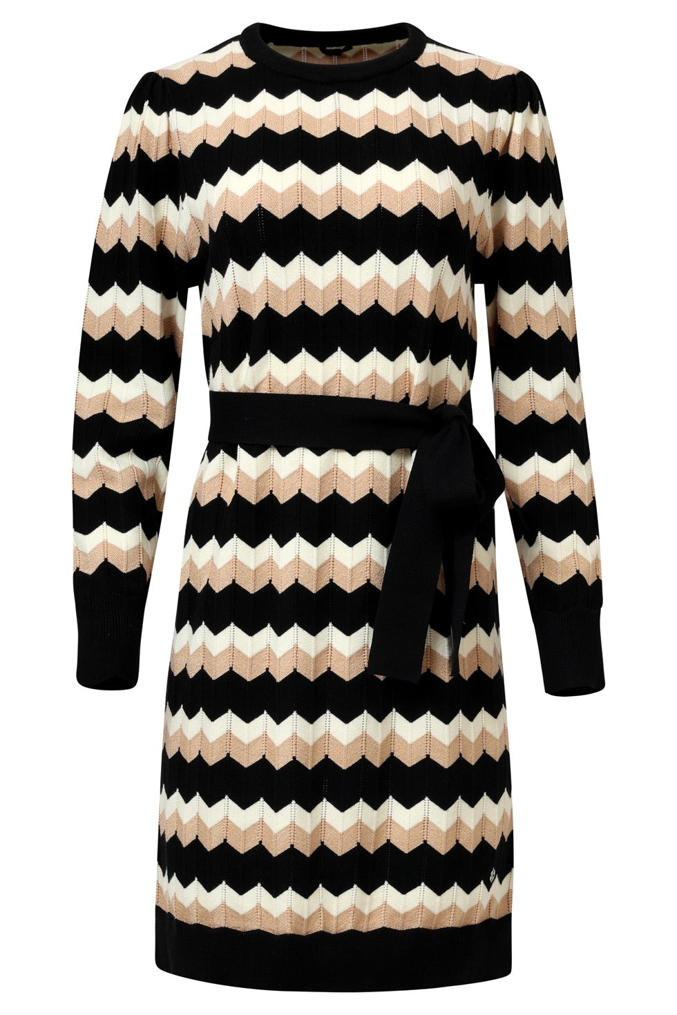 Jurk Zigzag Lurex Zwart / Zand