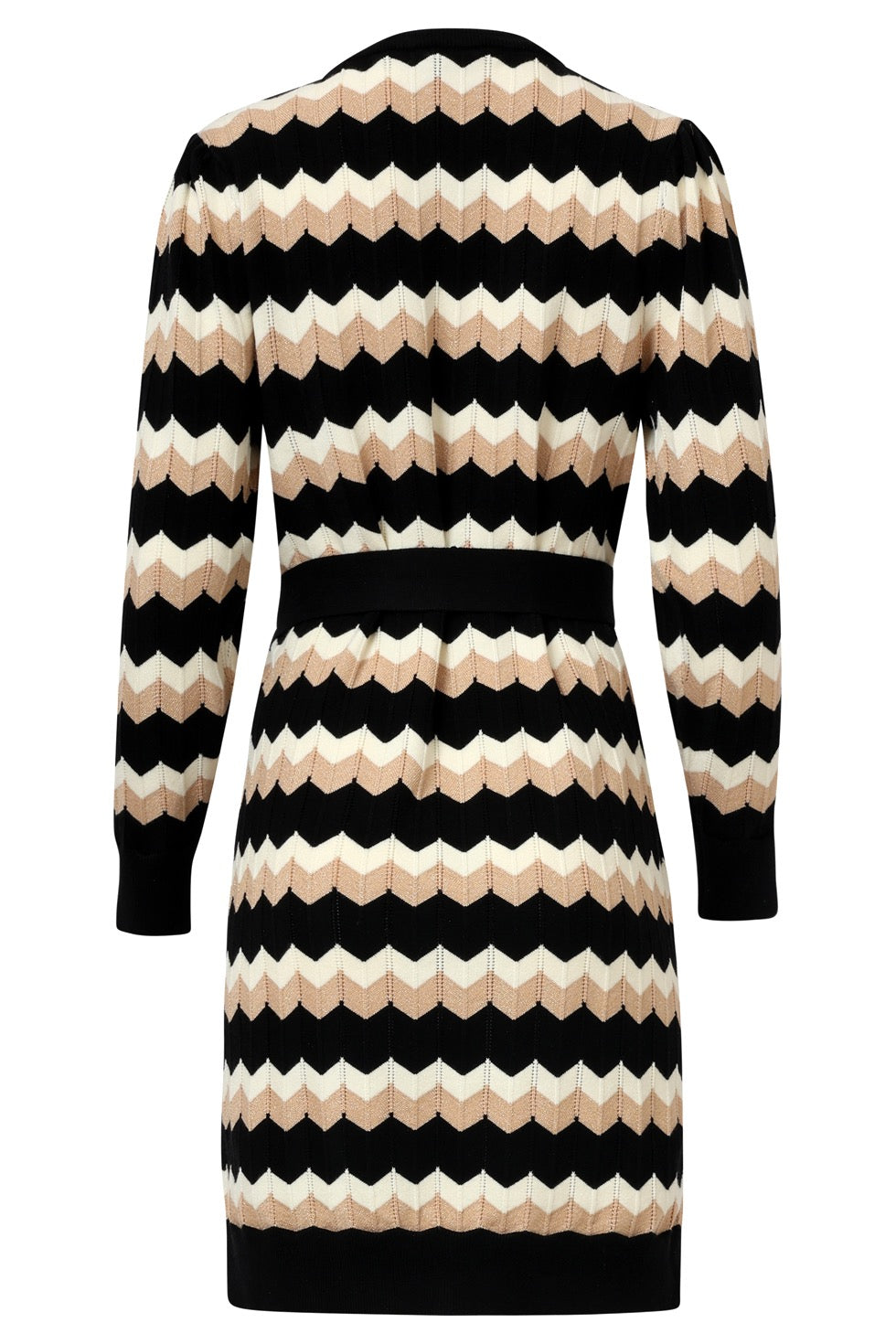 Jurk Zigzag Lurex Zwart / Zand