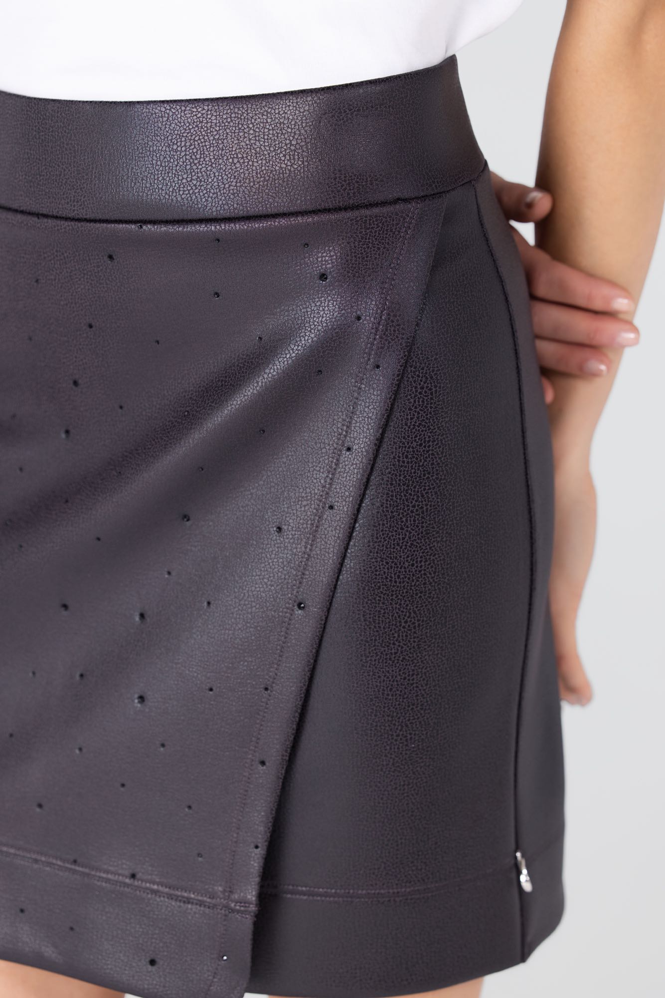 Rok Cara Short Steentjes Antraciet