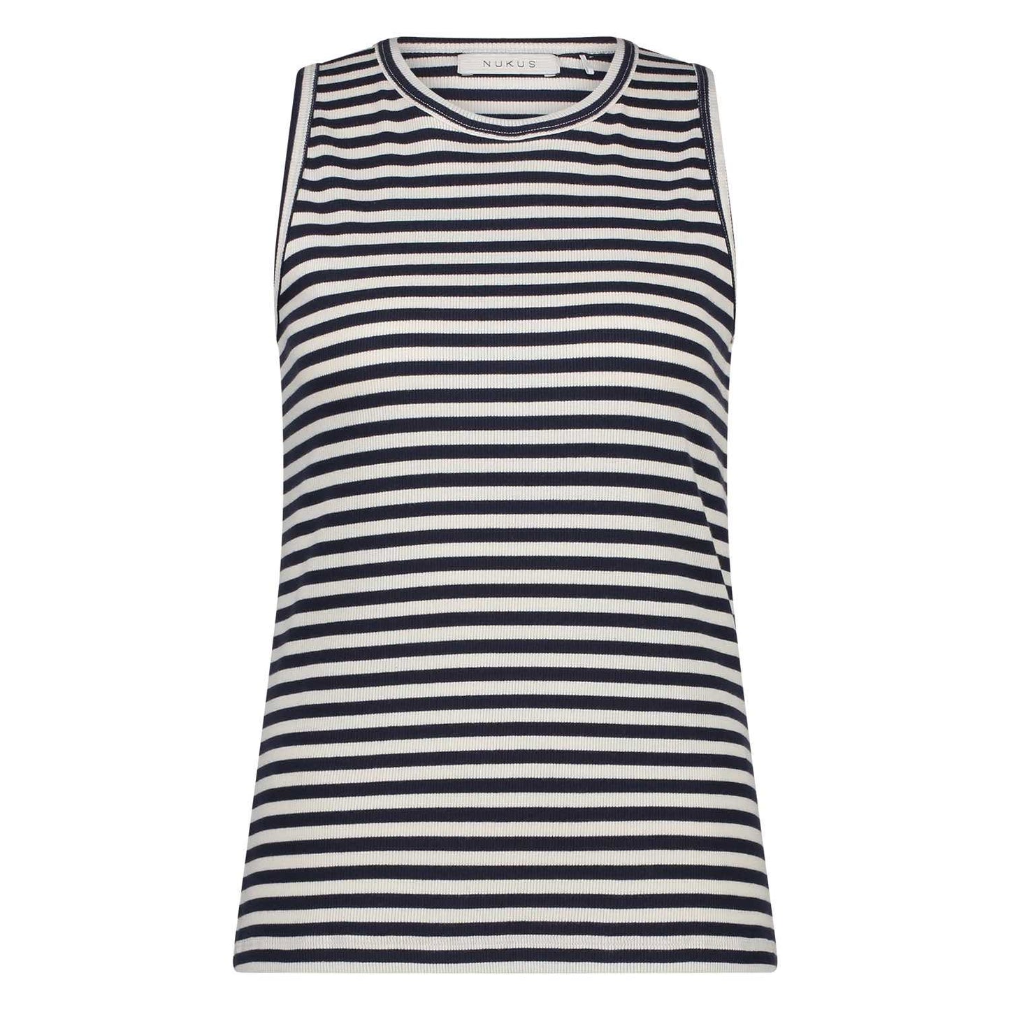 Singlet Stefania Streep Off White / Donkerblauw