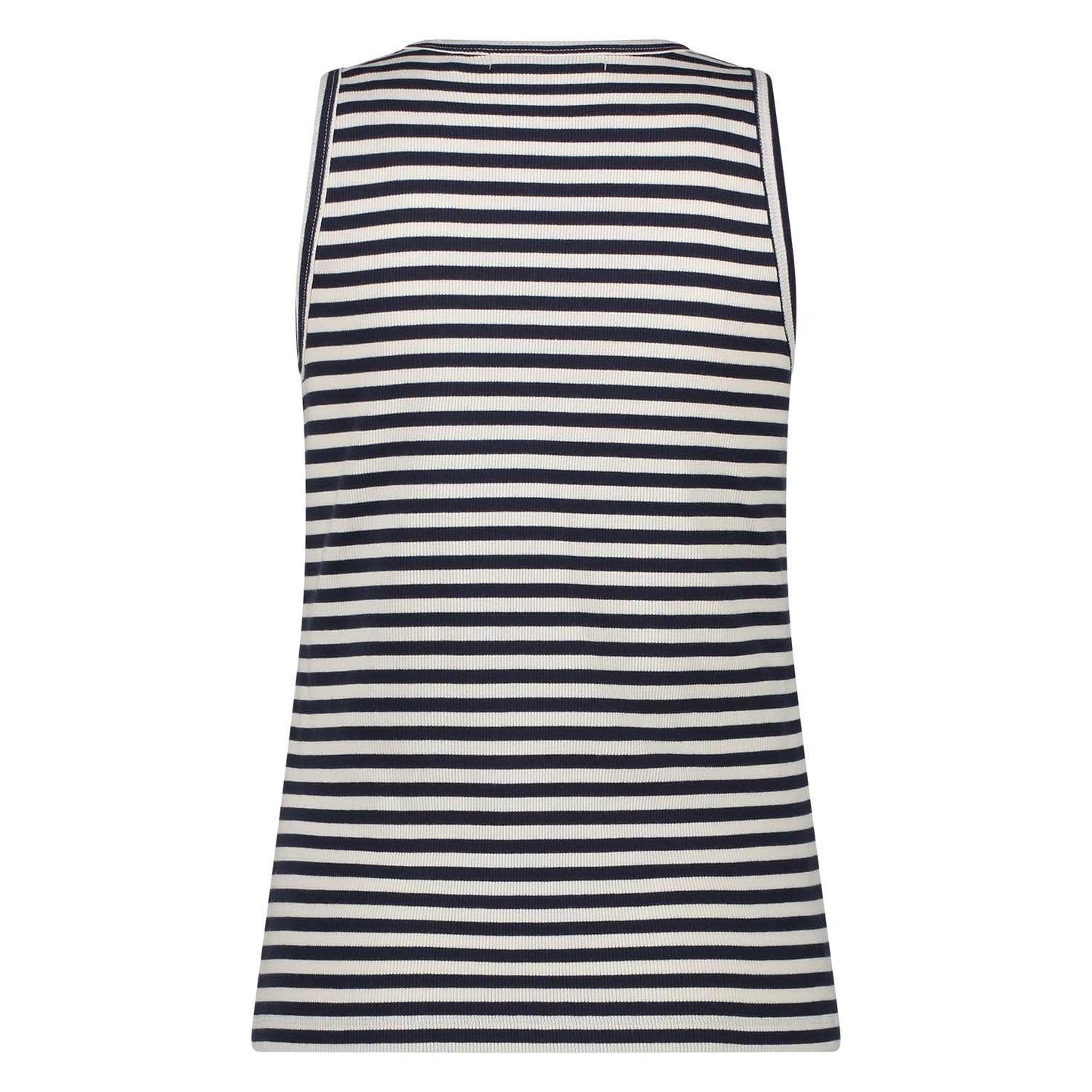 Singlet Stefania Streep Off White / Donkerblauw