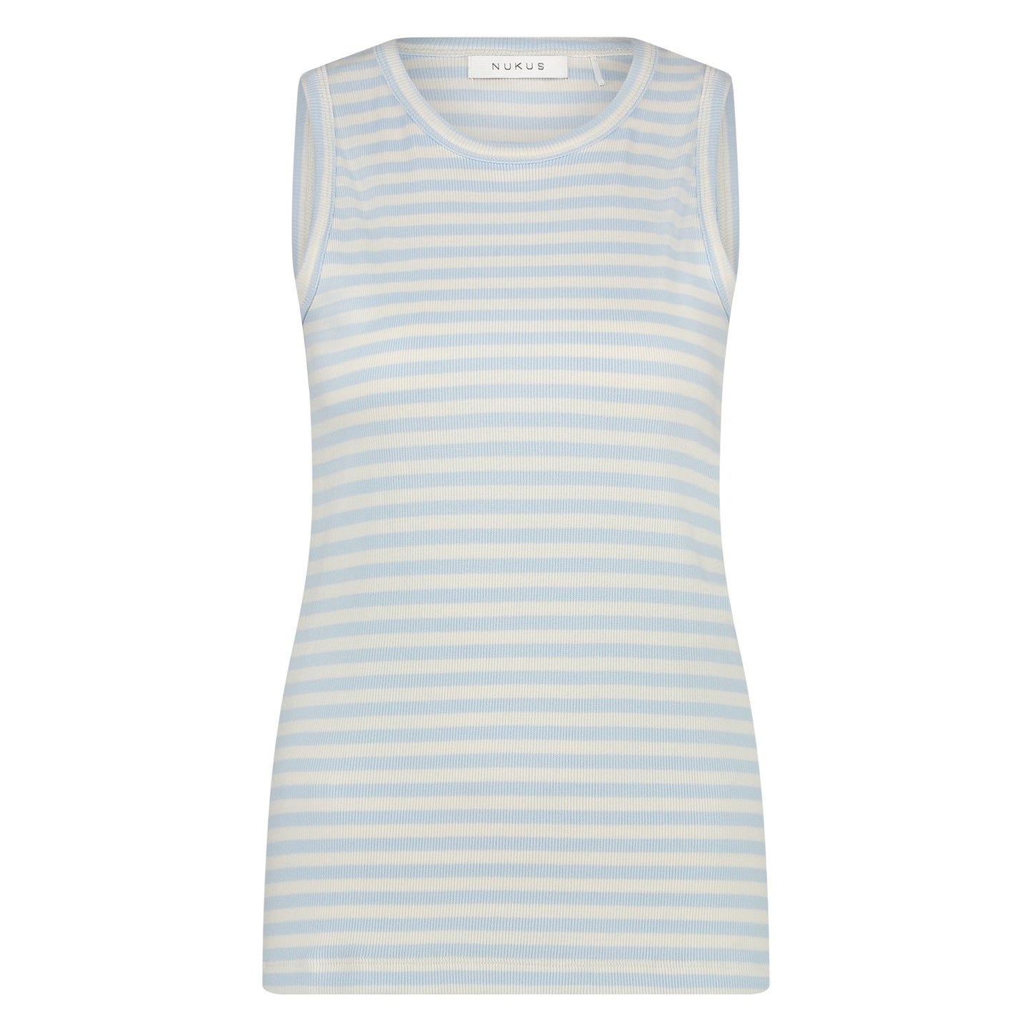 Singlet Stefania Streep Off White / Skyblauw