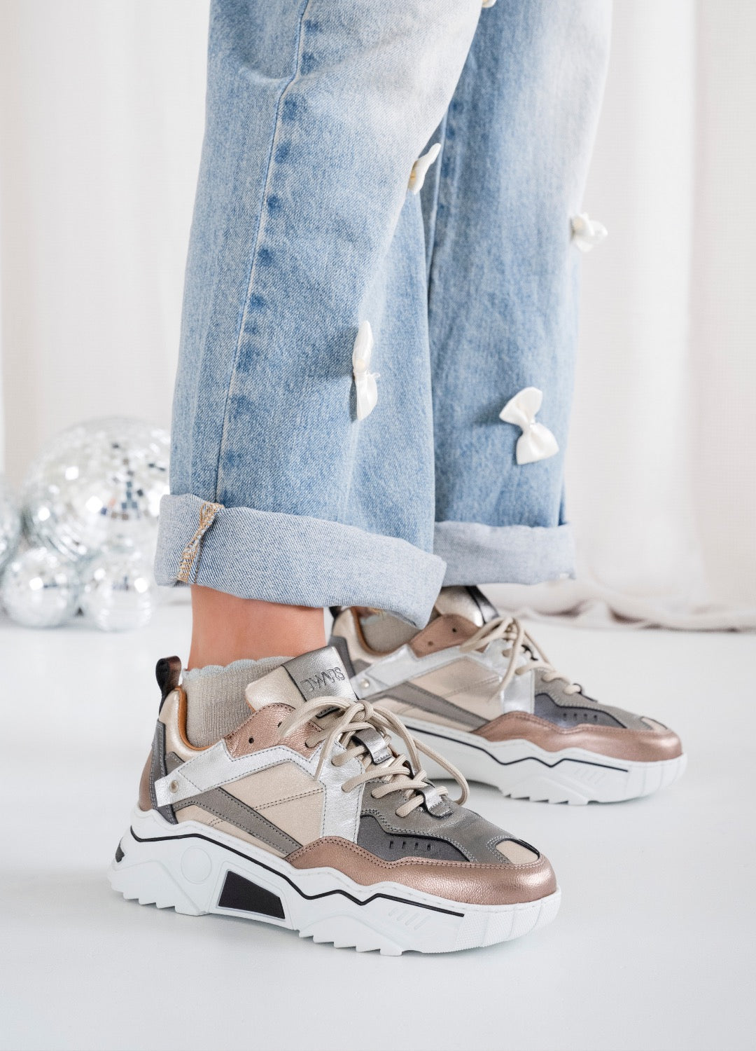 Sneaker Pluto Leer Stone/Cipra