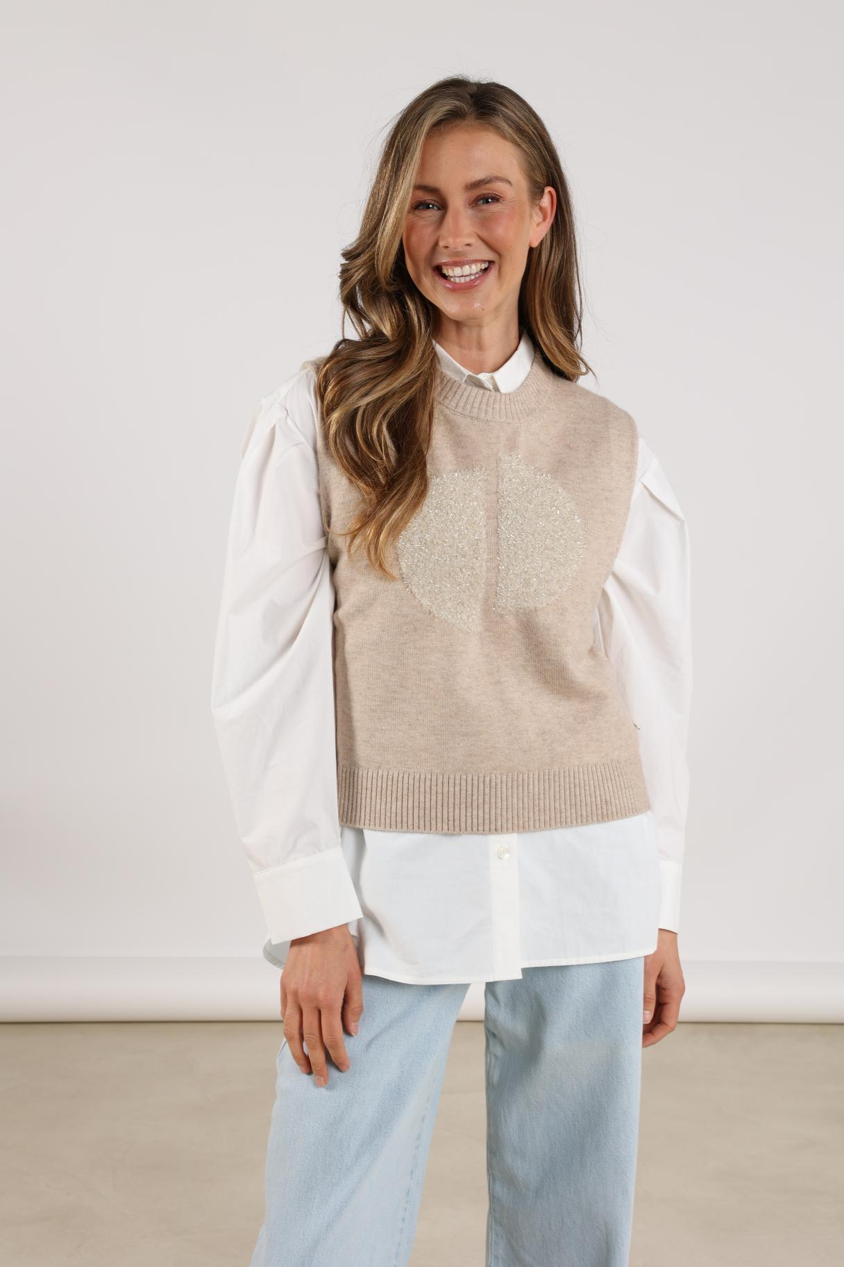 Spencer Intarsia Zand
