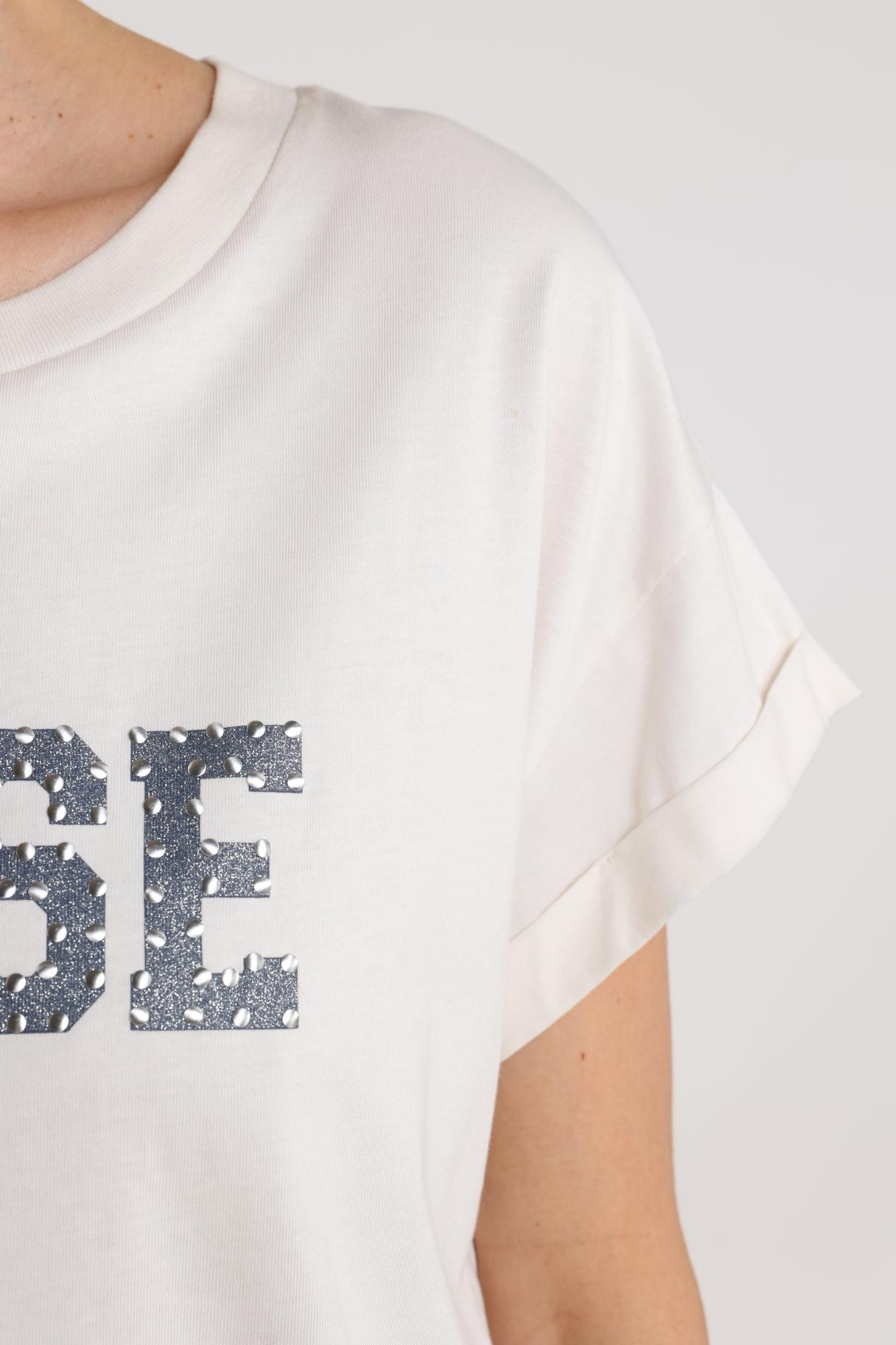 T-Shirt Lou Muse Off White / Donkerblauw