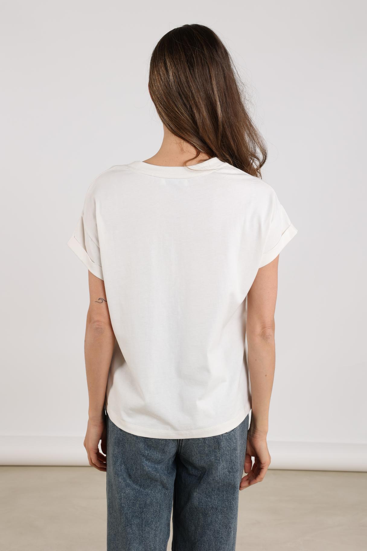 T-Shirt Lou Muse Off White / Donkerblauw
