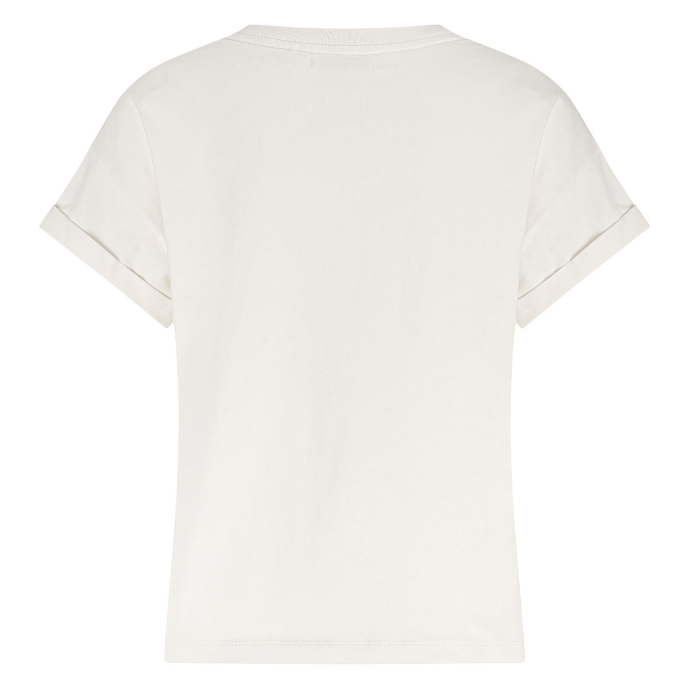 T-Shirt Rimona Paillet Bloem Off White / Gold