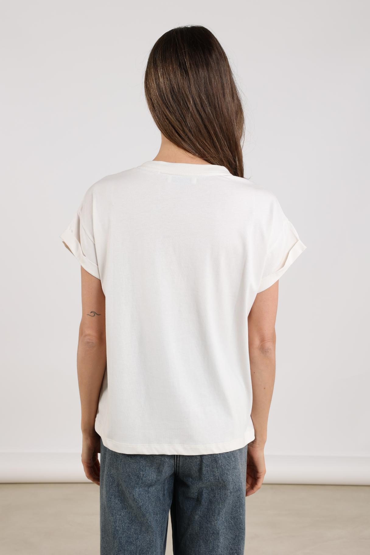 T-shirt Grace Off White / Donkerblauw