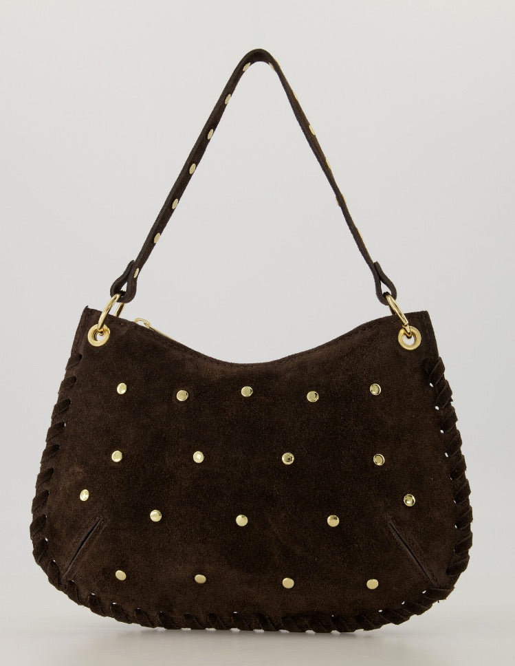Tas Casey Suede Studs Donkerbruin