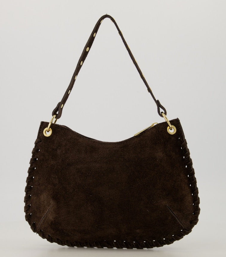 Tas Casey Suede Studs Donkerbruin