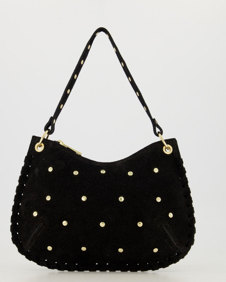 Tas Casey Suede Studs Zwart