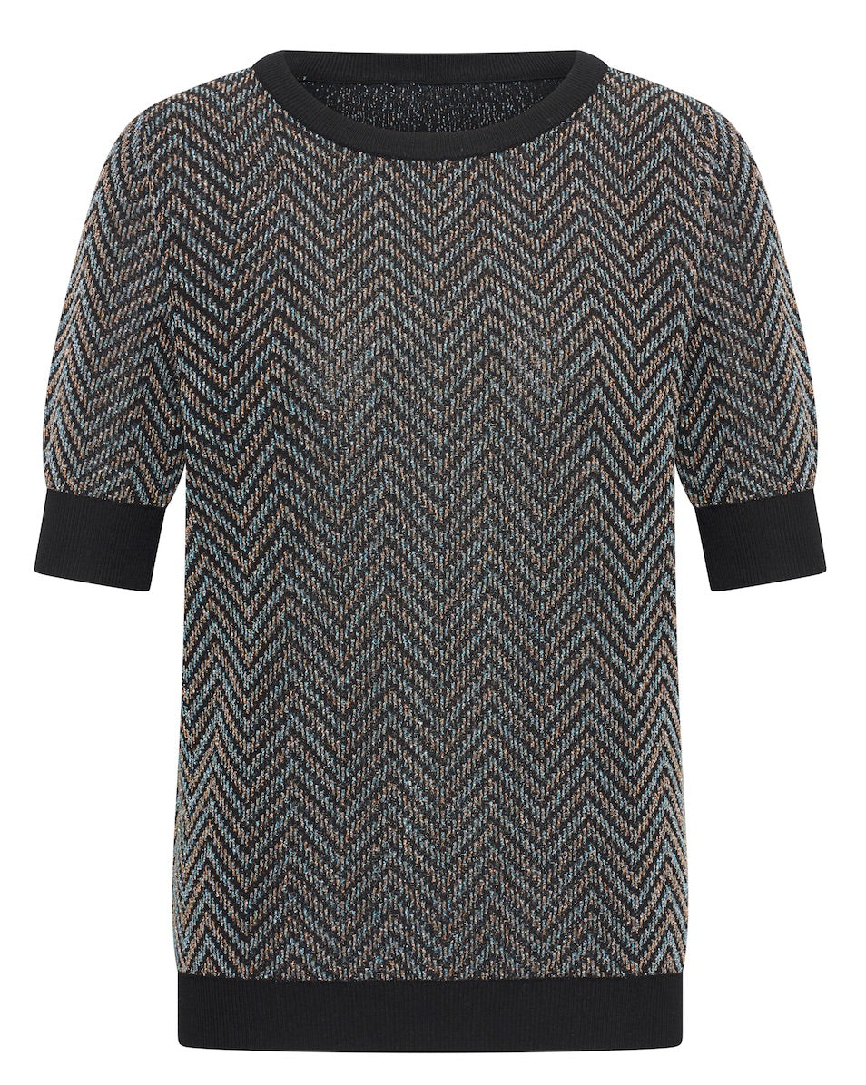 Top Inel Zigzag Lurex Zwart / Multicolor
