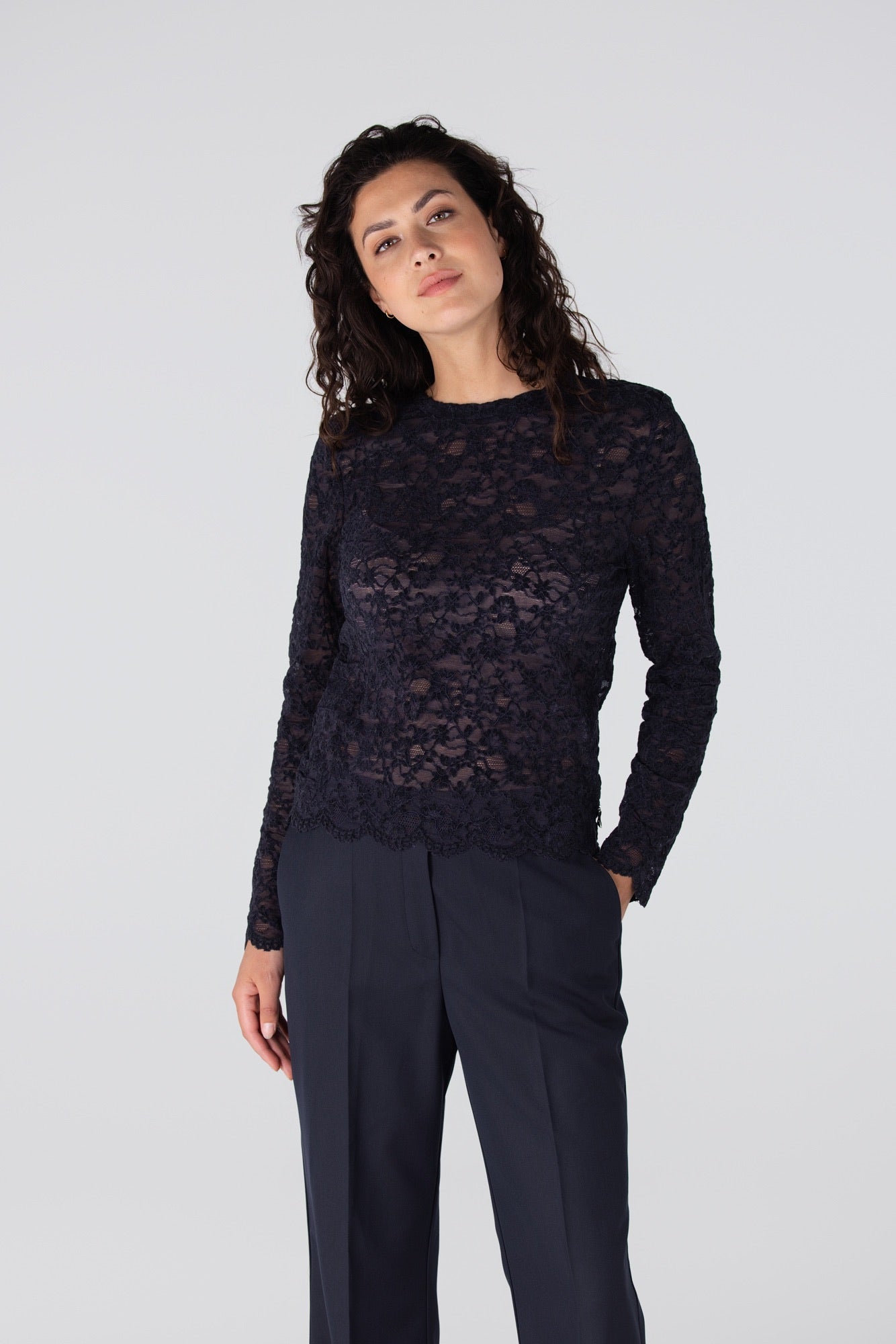 Top Kiki Kant LM Donkerblauw