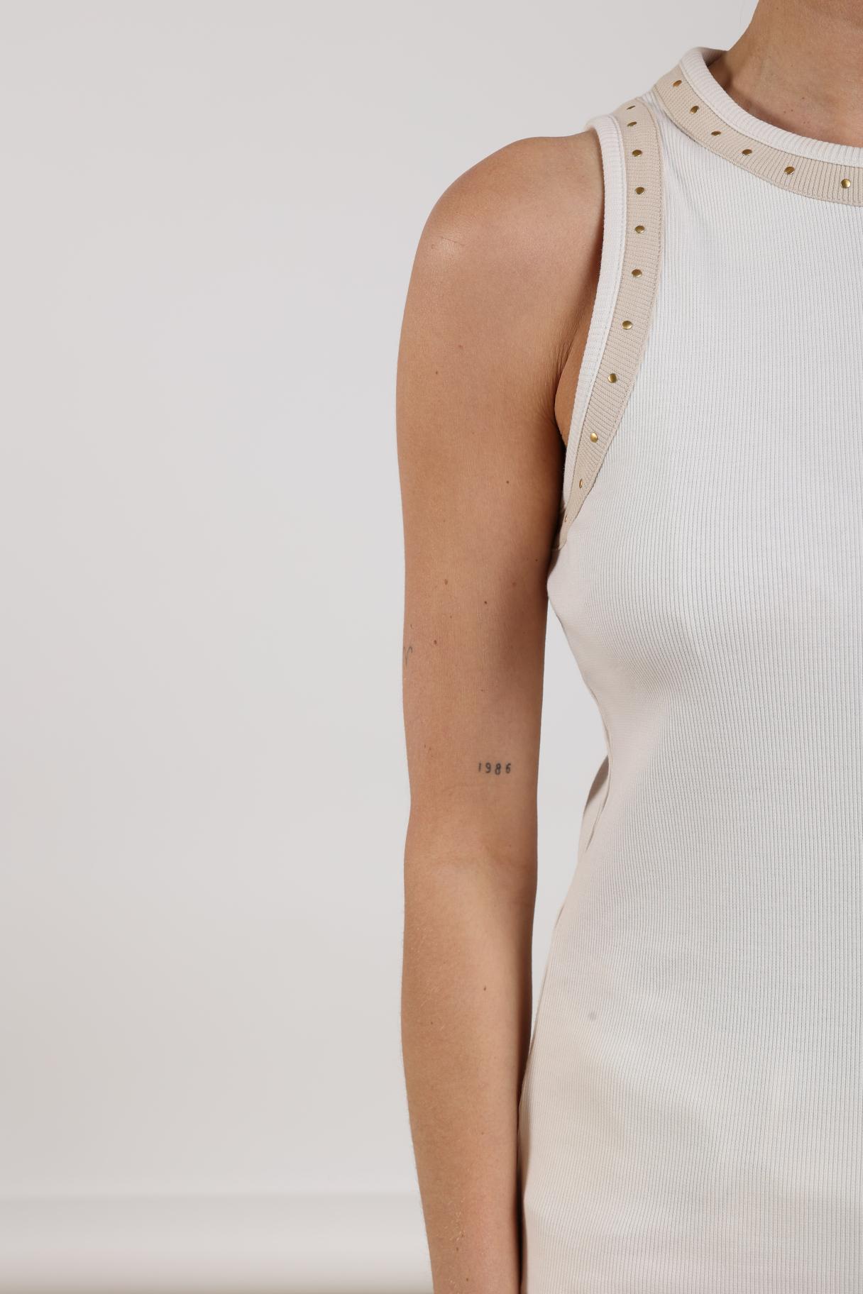 Top Nice Singlet Studs Off White