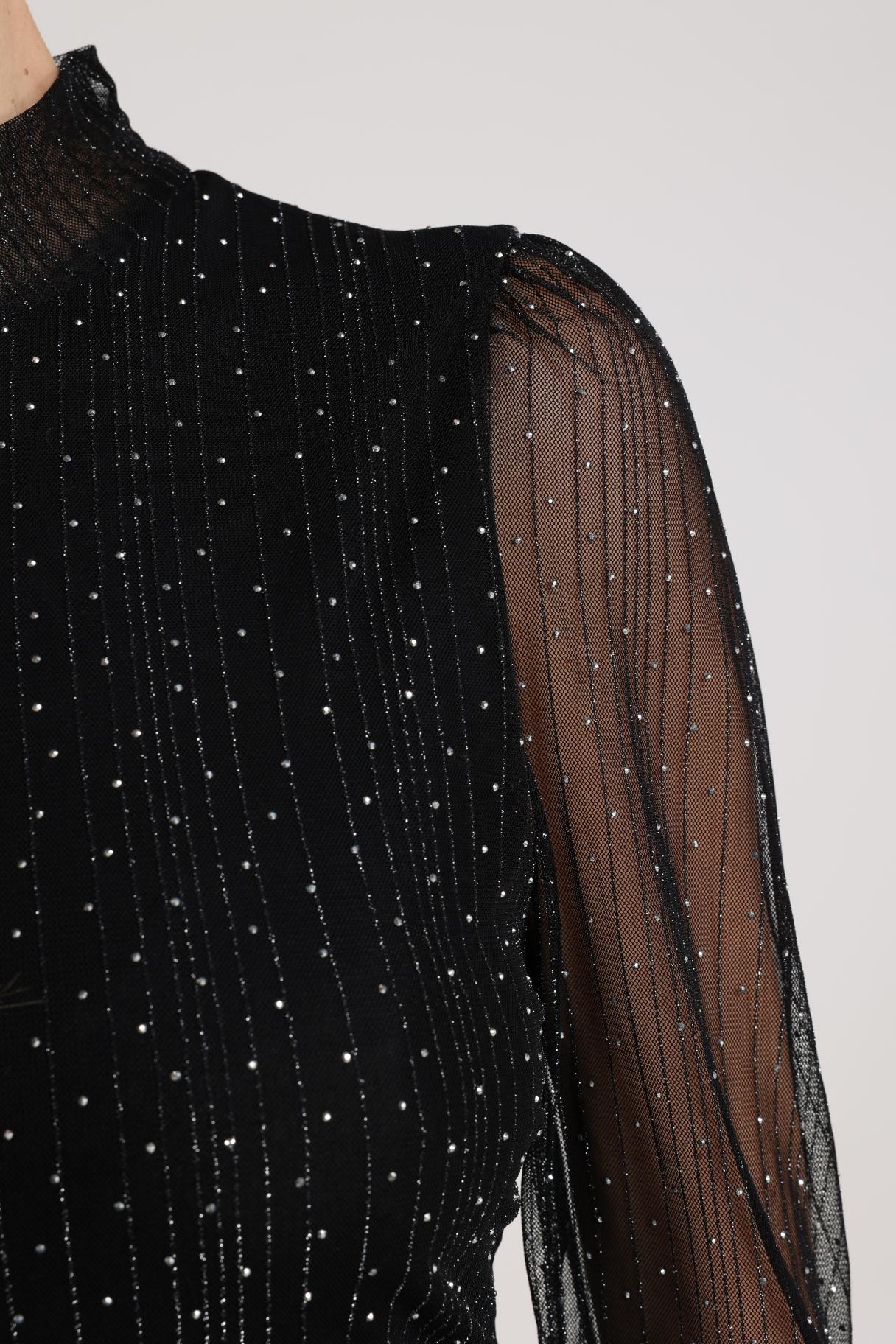 Top Puck Strass Zwart