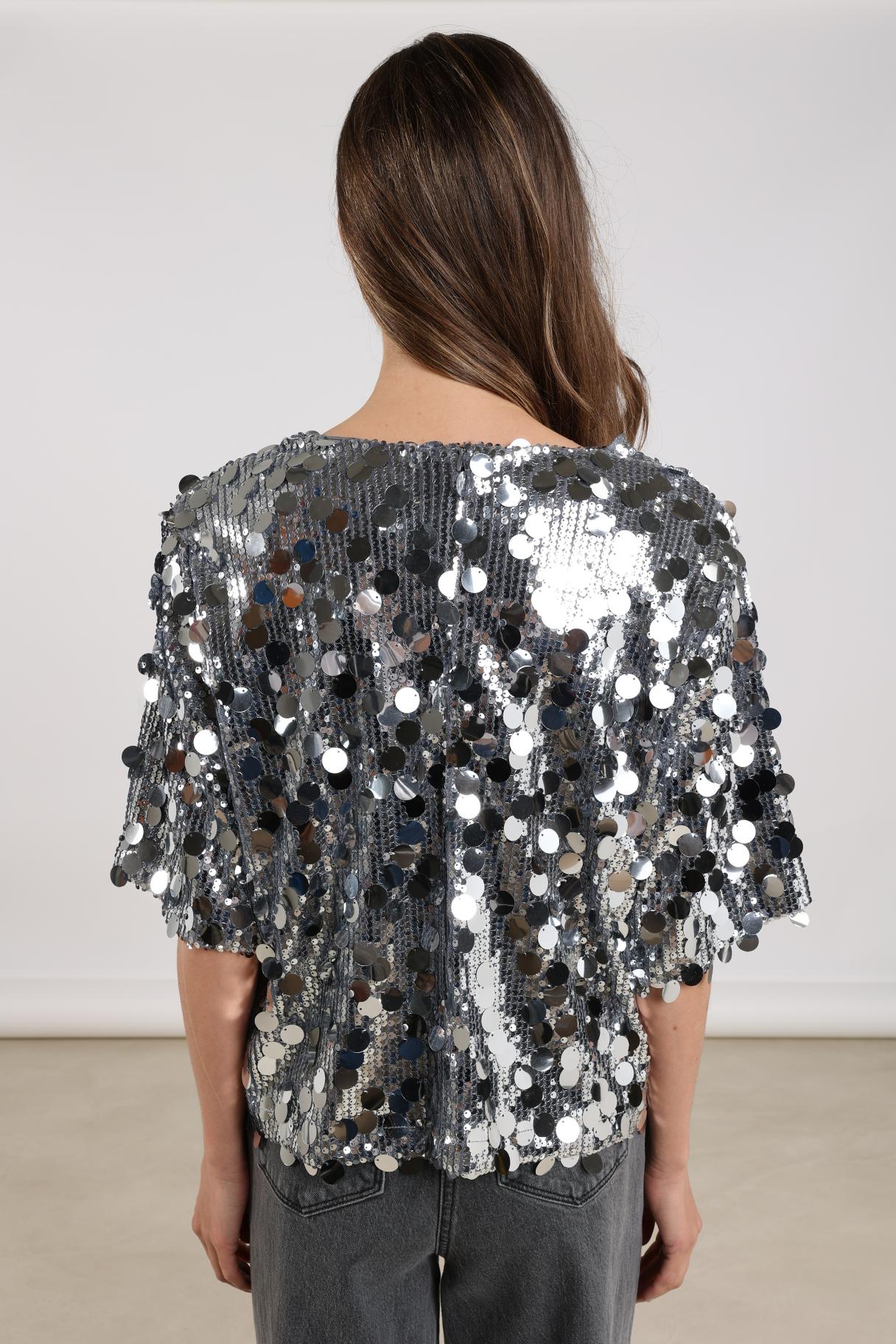 Top Yara Paillet Zilver