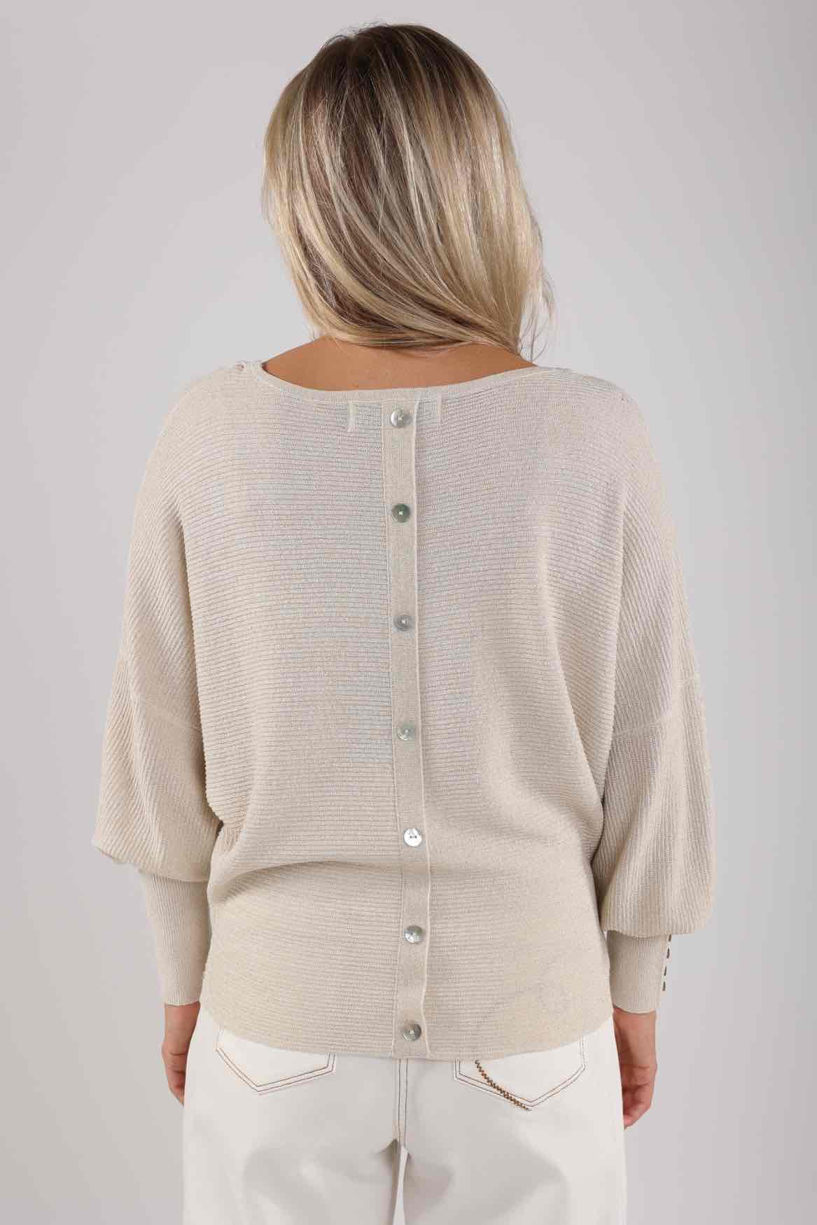 Trui Batwing Lurex Off White