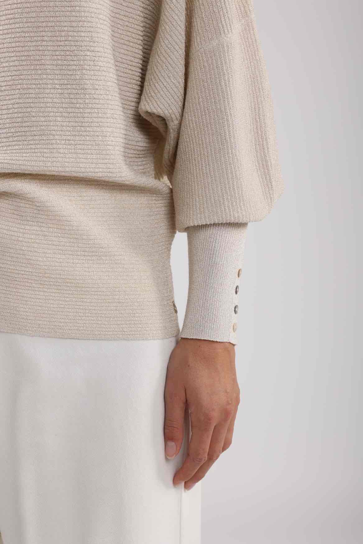 Trui Batwing Lurex Off White