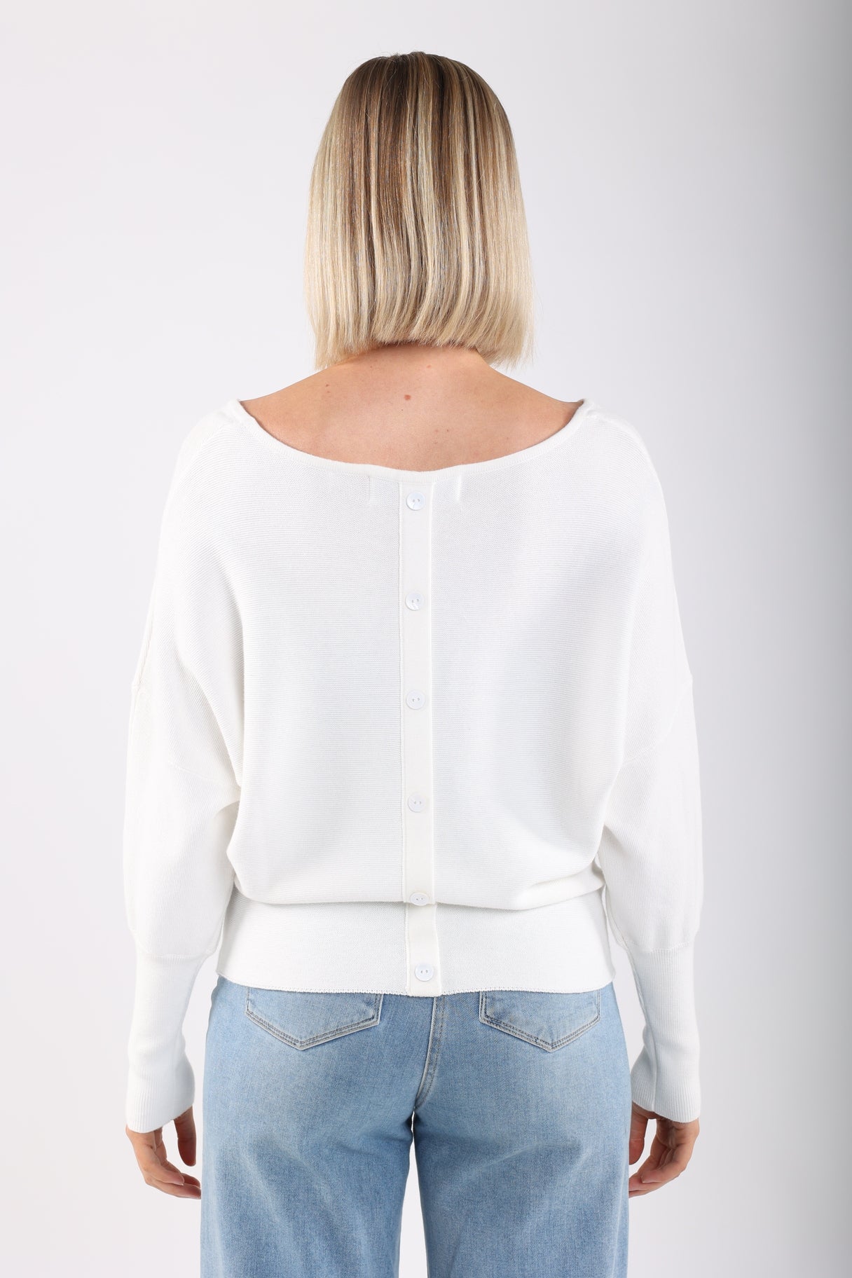 Trui Batwing Plain Off White