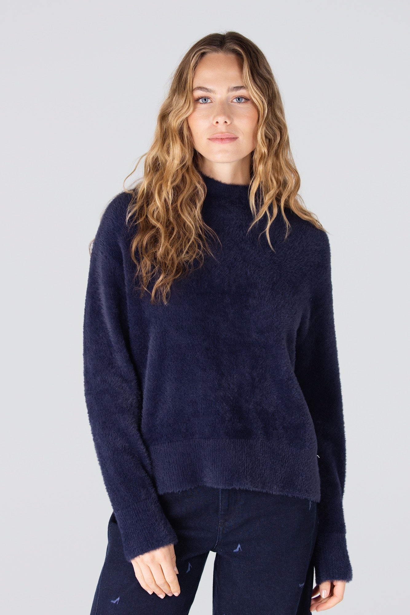 Trui Calla Turtle Fluffy Donkerblauw