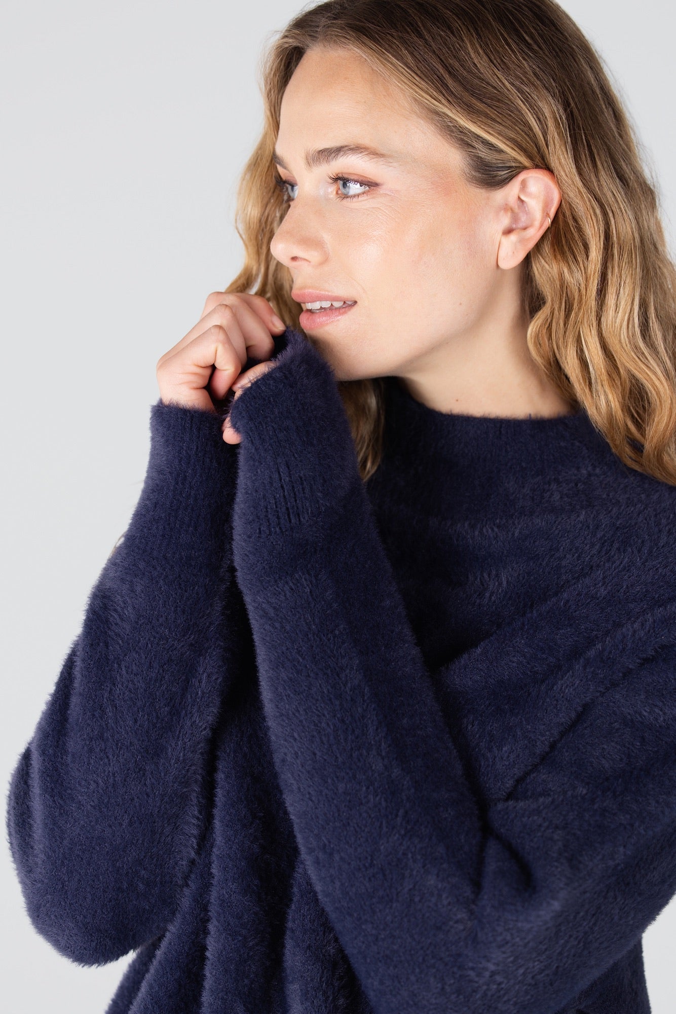Trui Calla Turtle Fluffy Donkerblauw