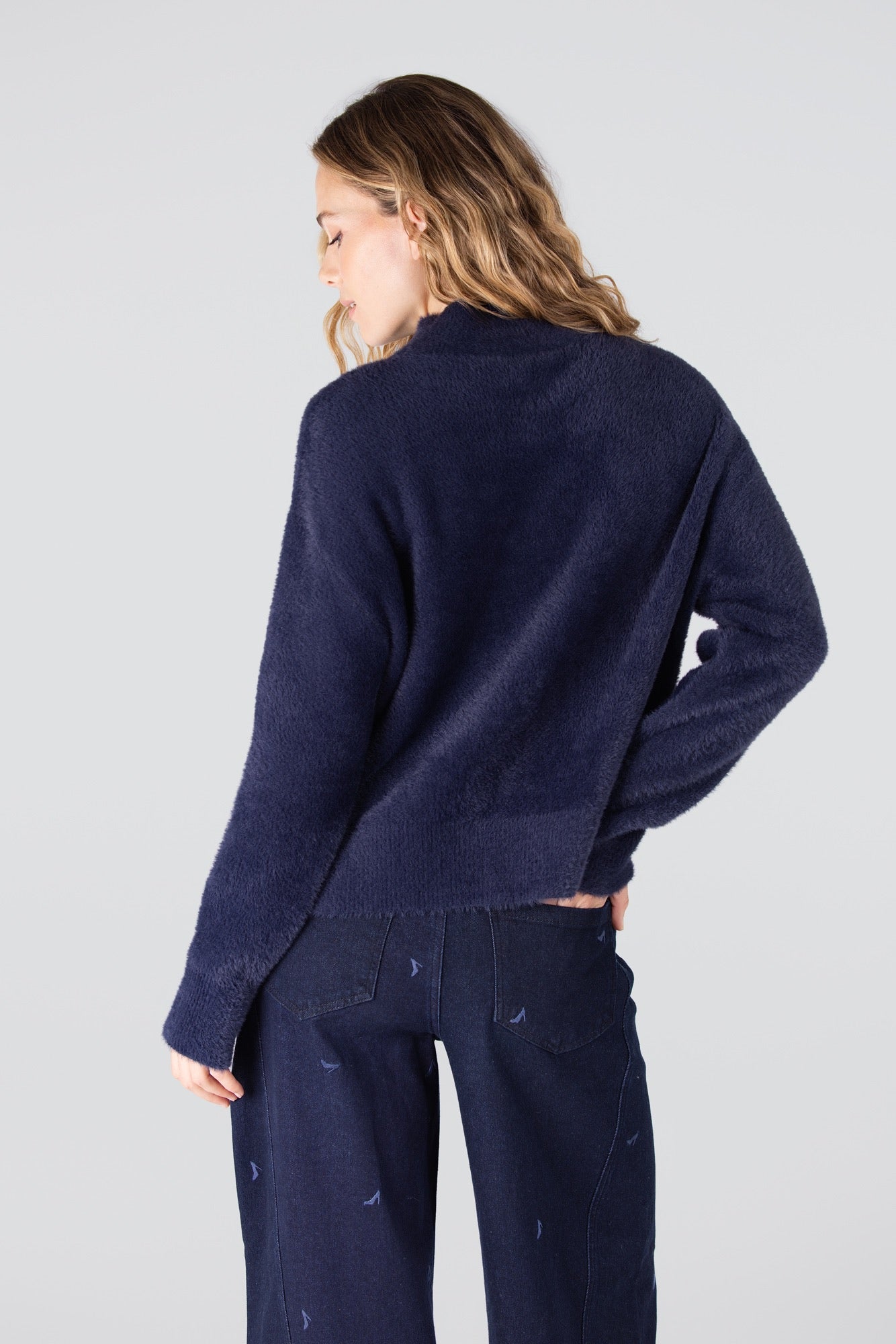 Trui Calla Turtle Fluffy Donkerblauw