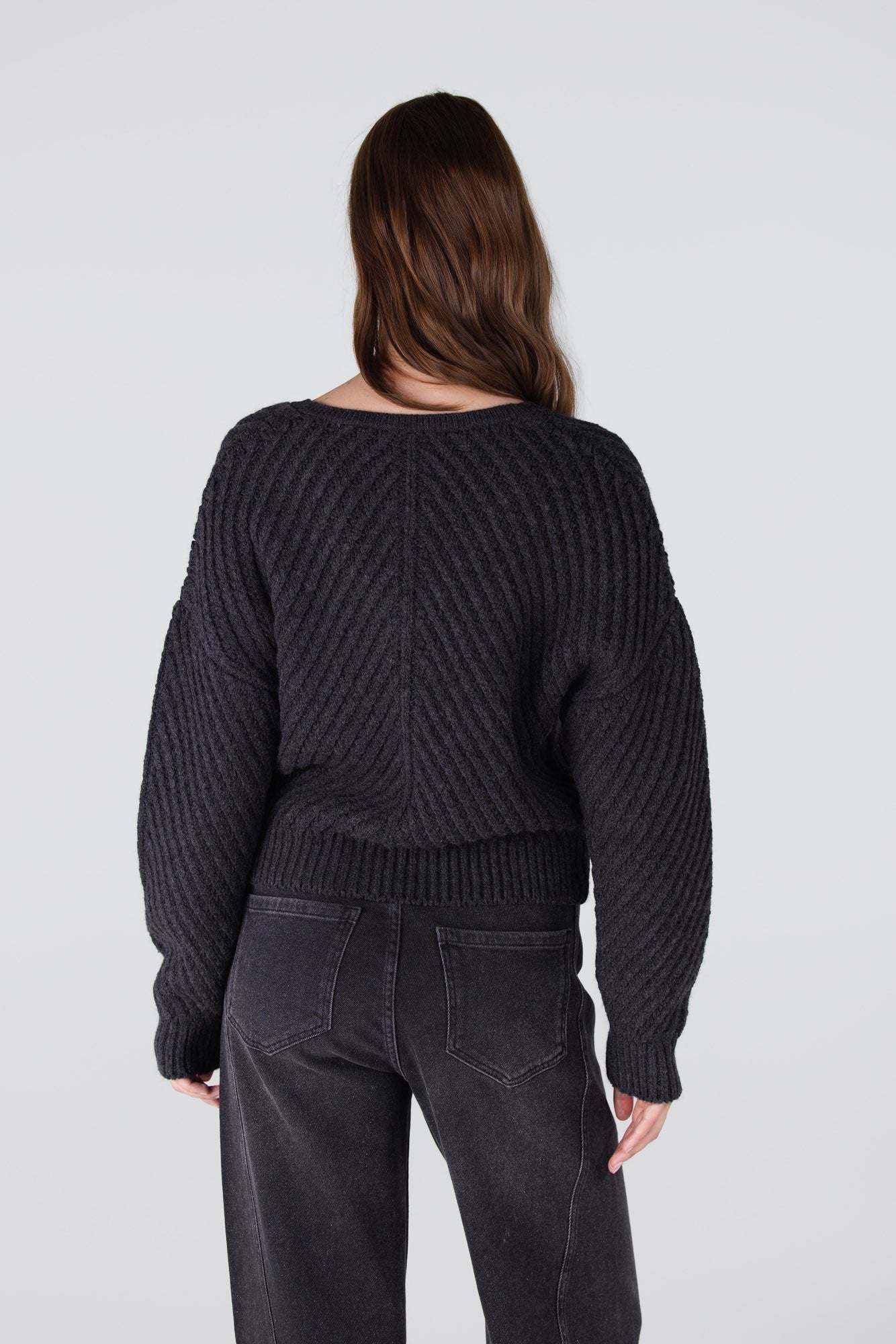 Trui Dawn V-Neck Grof Antraciet