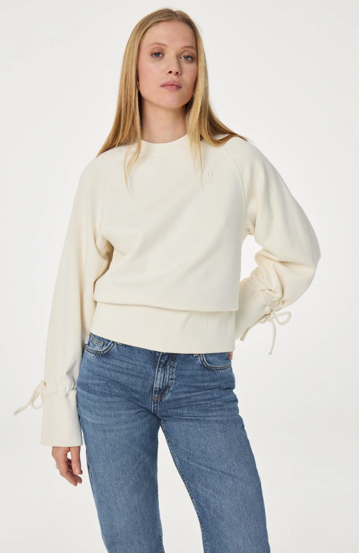 Trui Janet Strikmouw Cream White