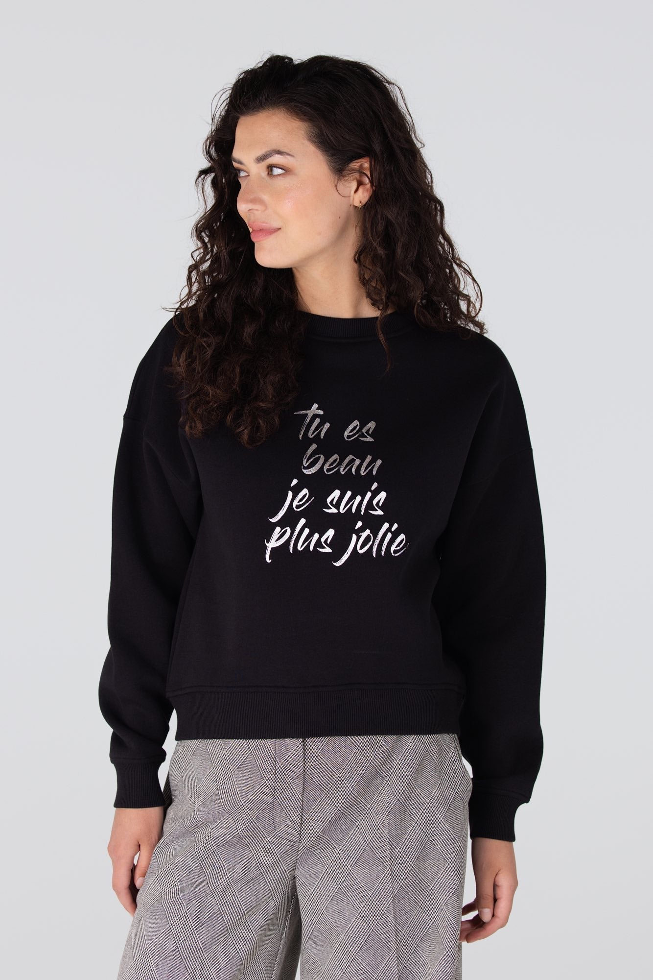Trui Kiara Print Tu Es Zwart