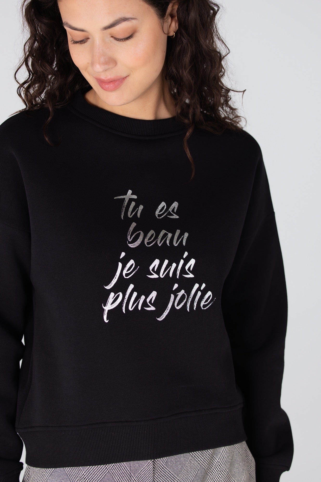 Trui Kiara Print Tu Es Zwart