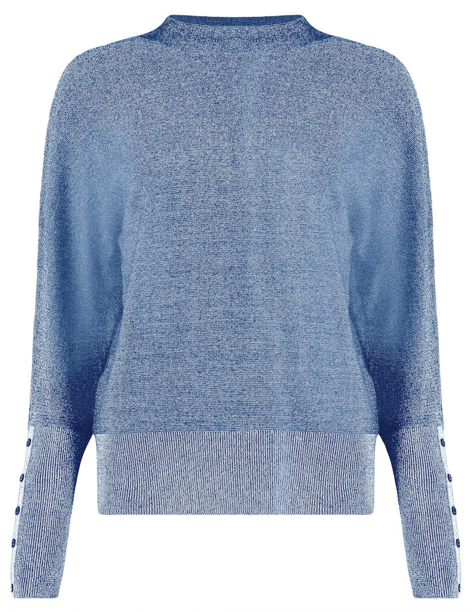 Trui Mock Neck Lurex Blauw