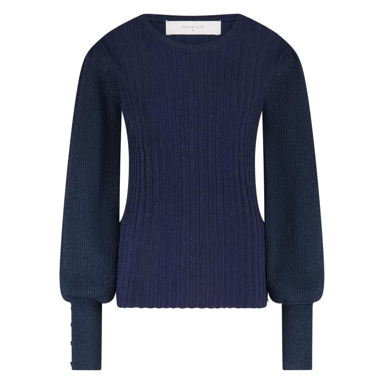 Trui Mulberry Lurex Ballon Donkerblauw