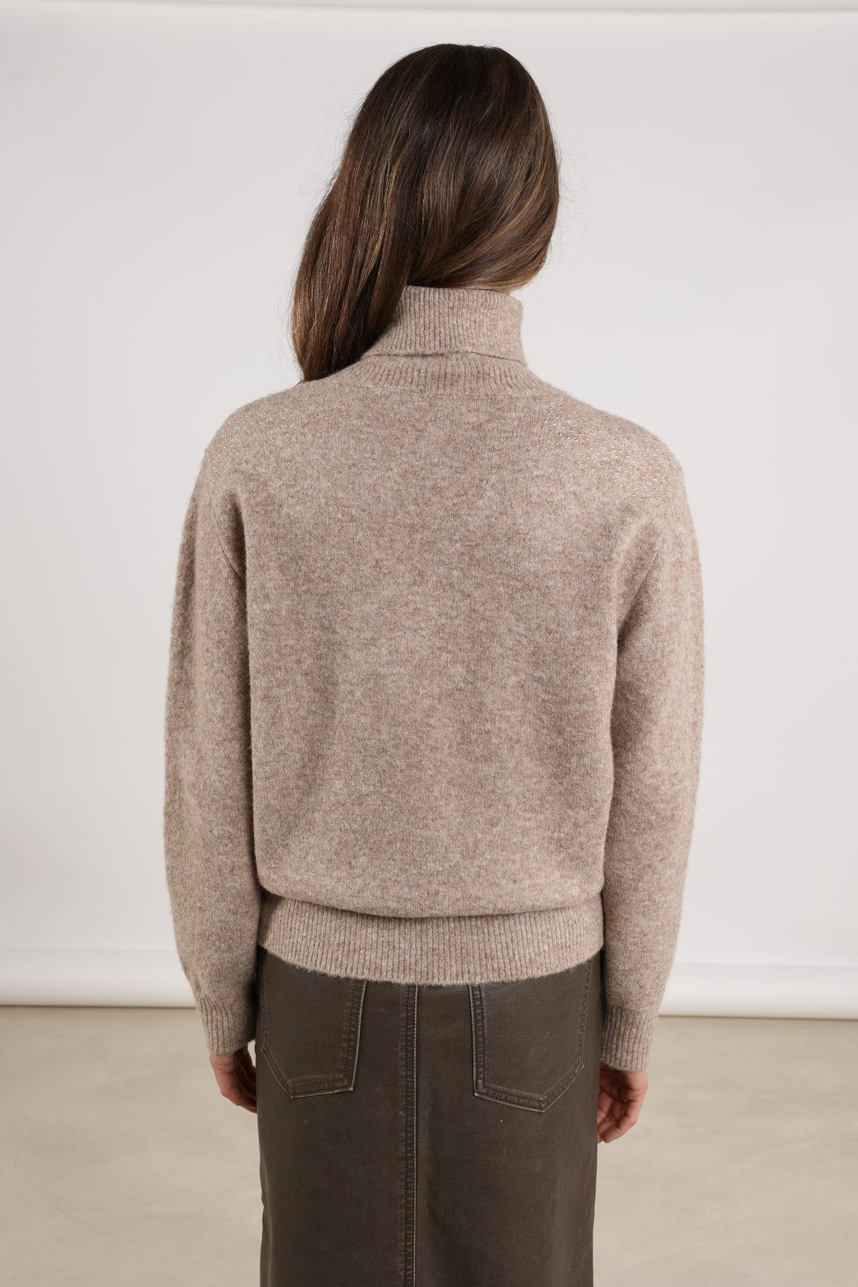 Trui Steffie Col Studs Taupe
