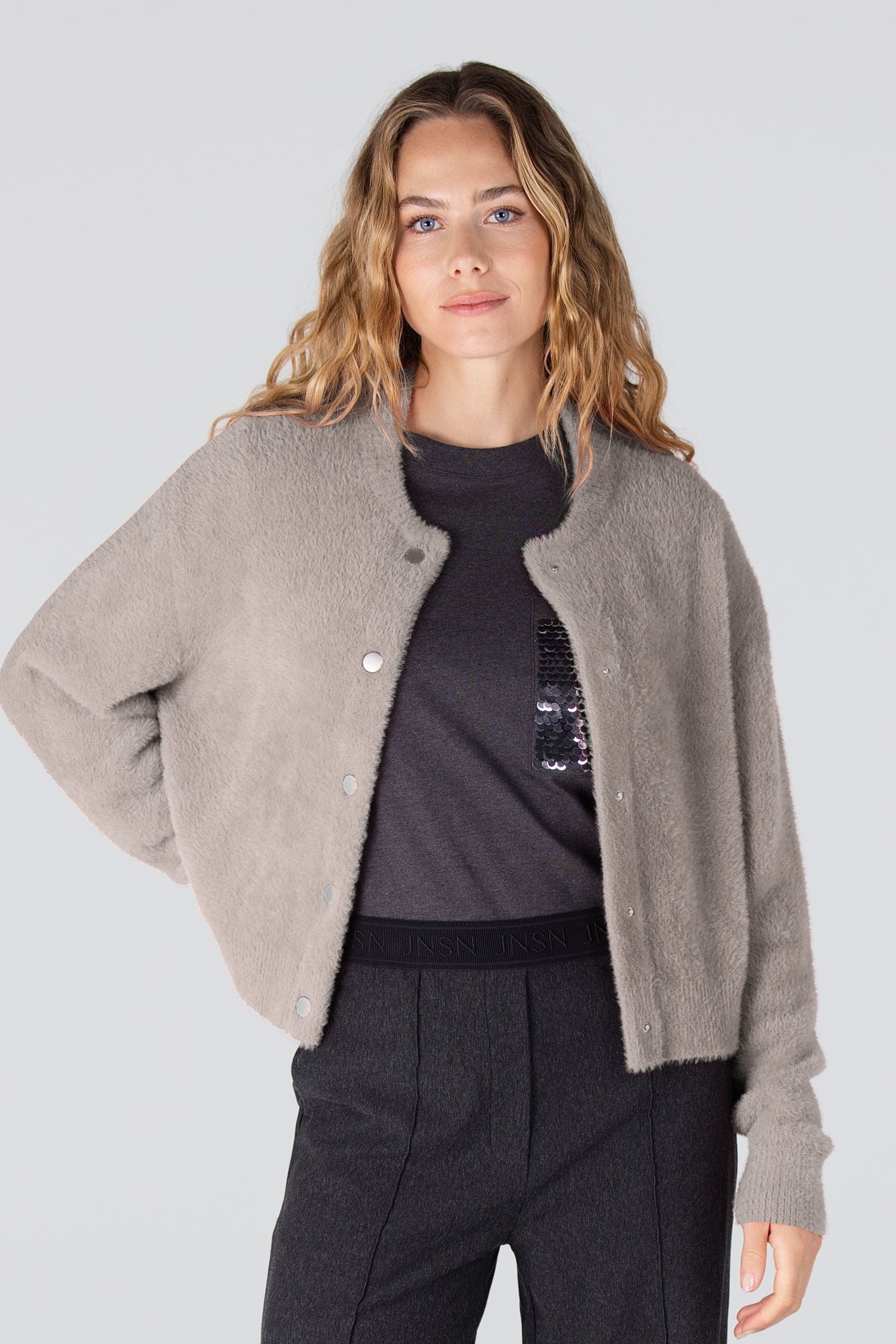 Vest Cloe Knopen Khaki