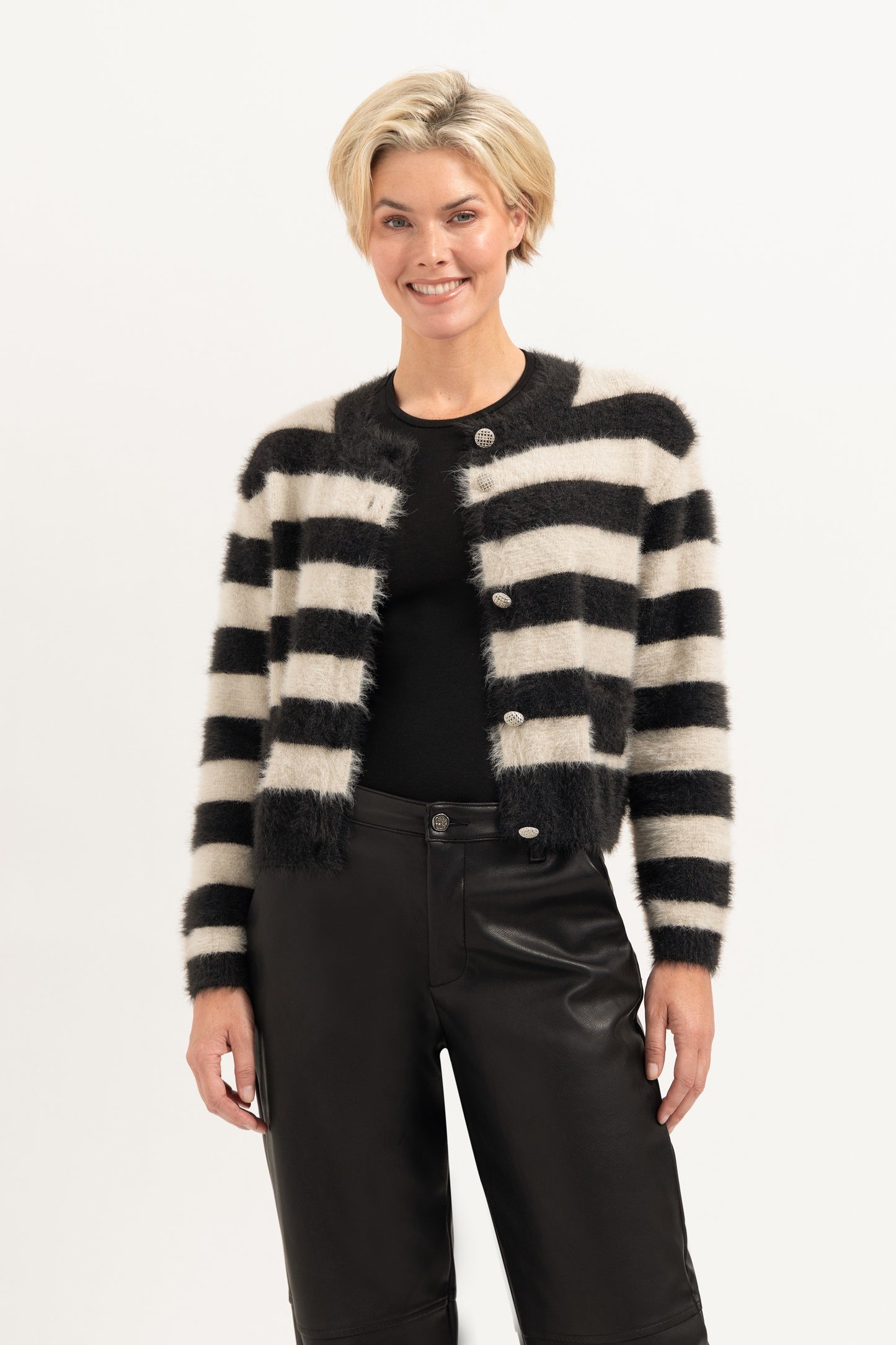 Vest Hazel Striped Zwart / Ecru