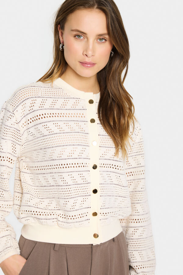 Vest Layca Opengewerkt. Creme