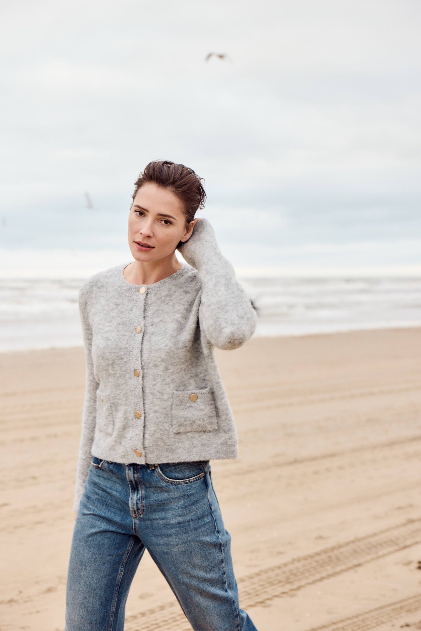 Vest Soft Bloucle Zakjes Grijs
