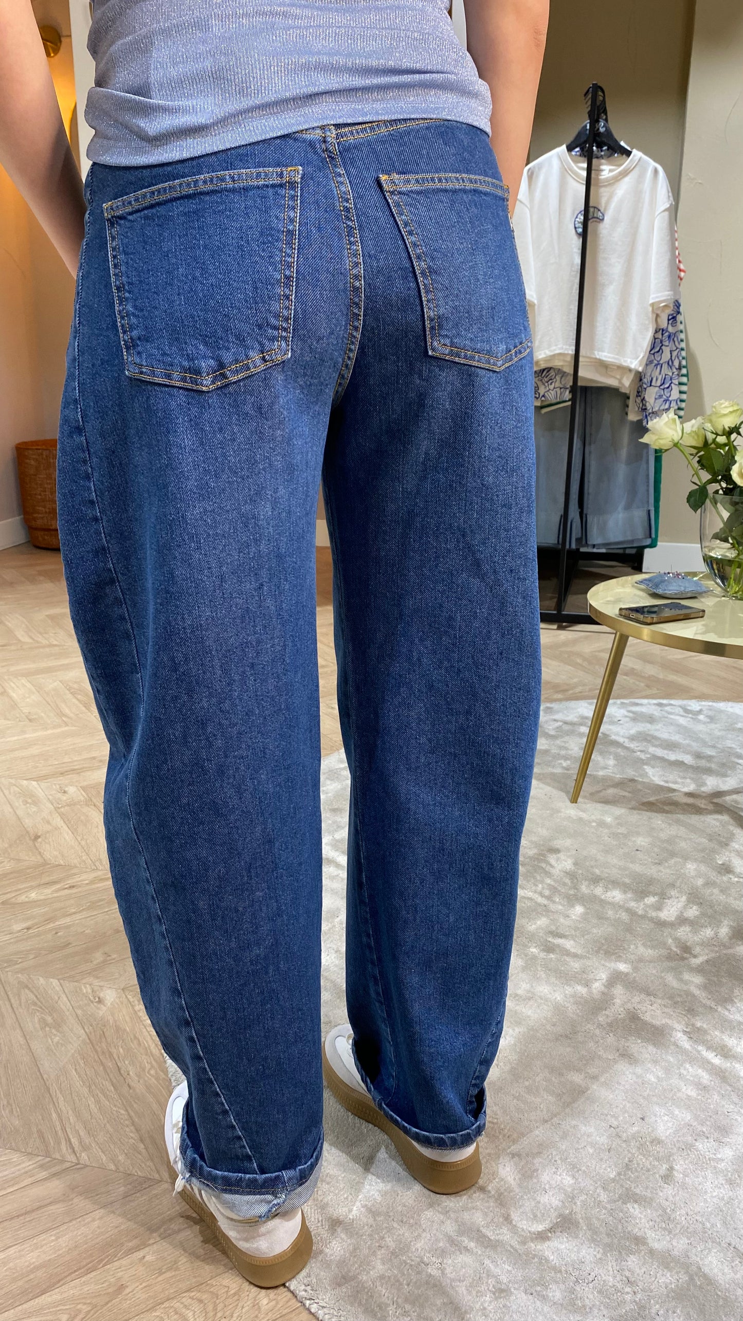 Jeans Pantaloni Balloon Blauw