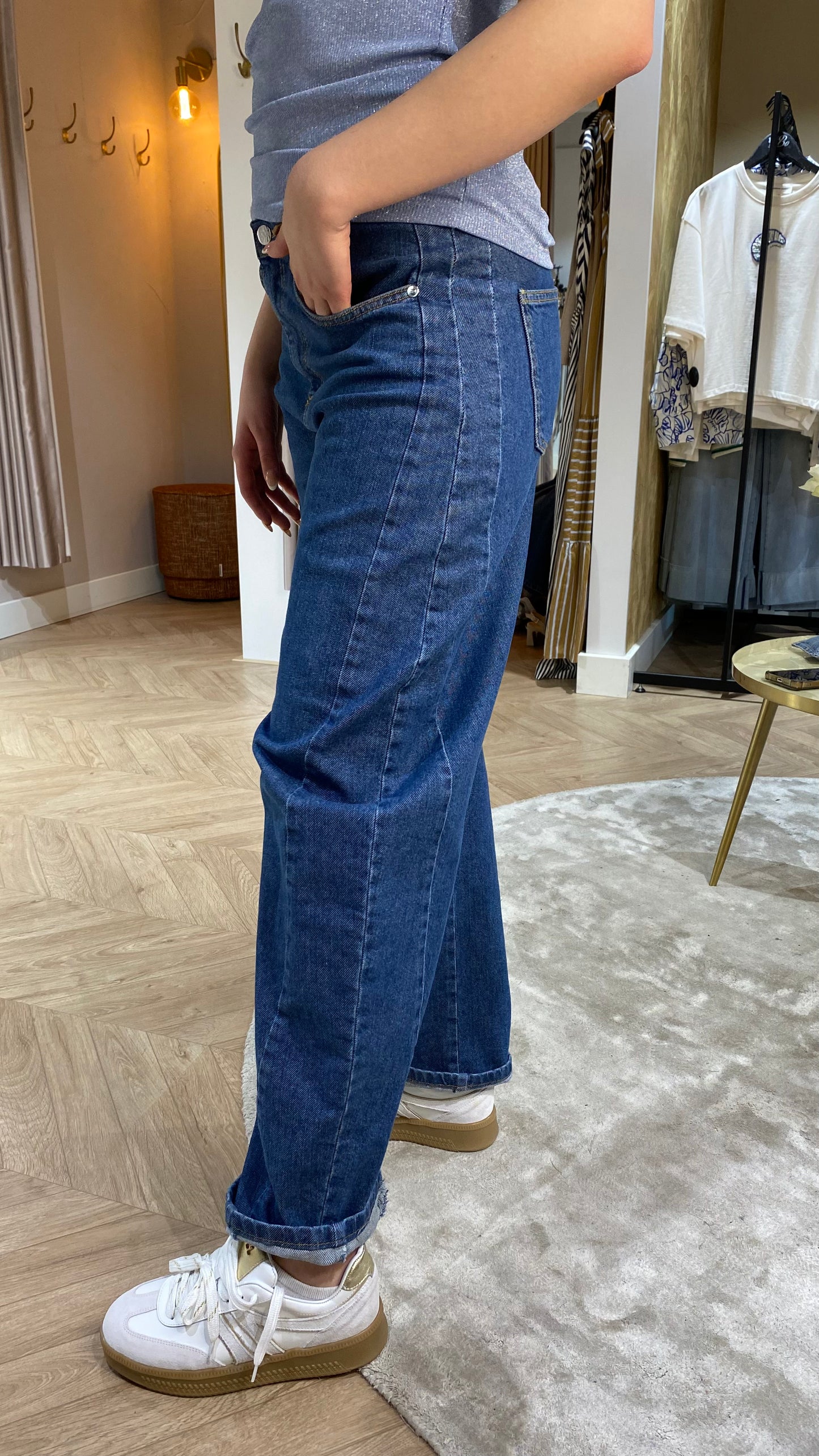 Jeans Pantaloni Balloon Blauw