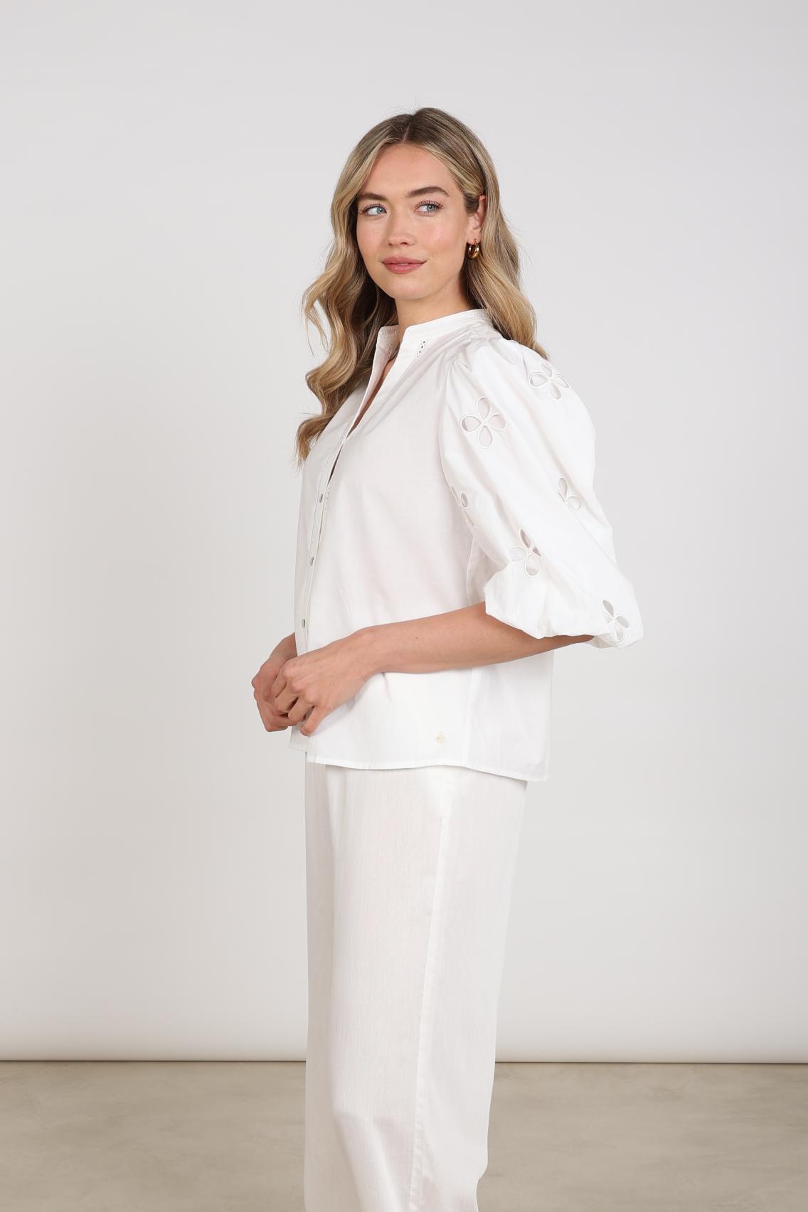 Blouse Rosie Pofmouw Embroidery Bloem Off White
