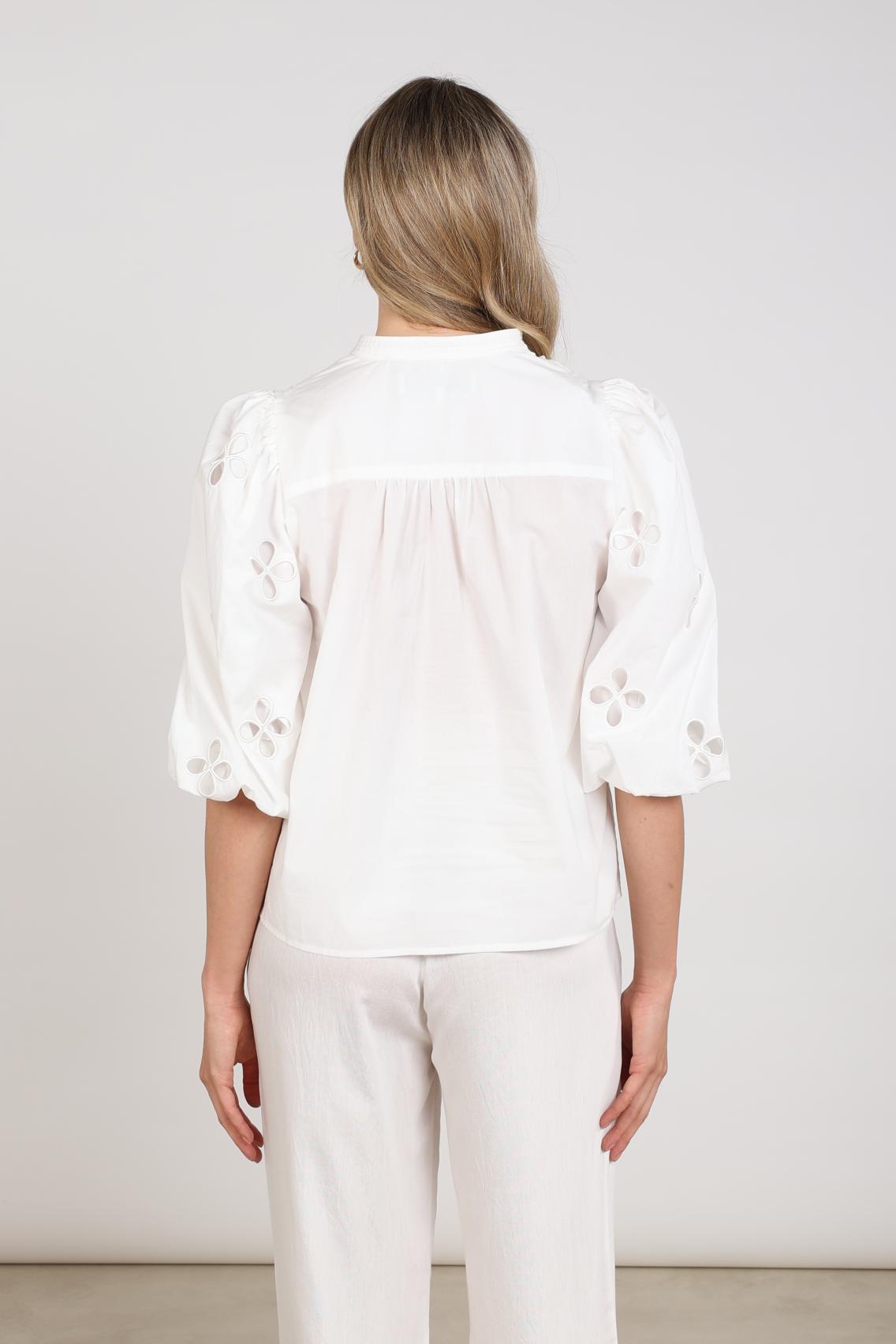 Blouse Rosie Pofmouw Embroidery Bloem Off White
