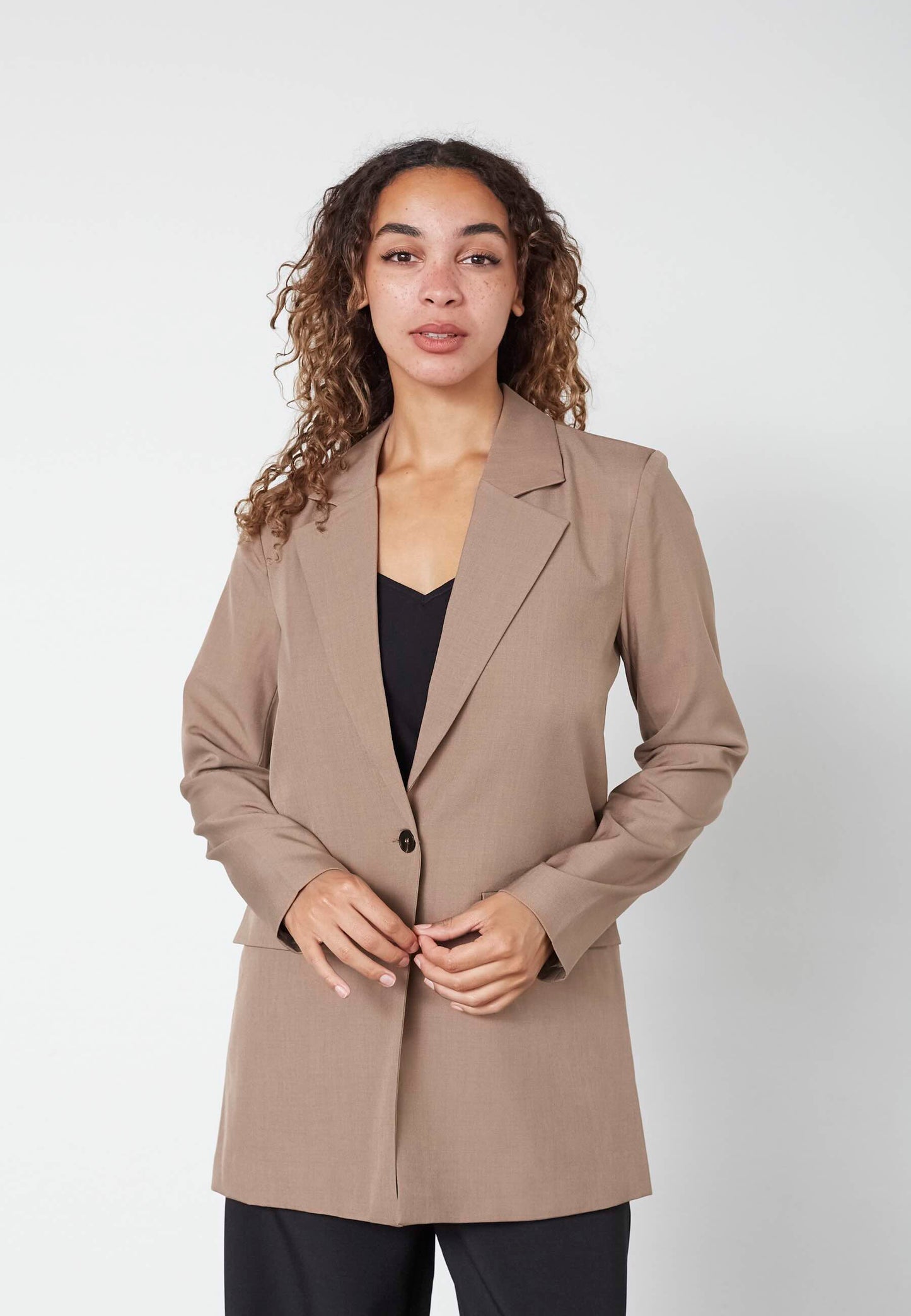 Blazer Viksa Midi 1knoop Zand