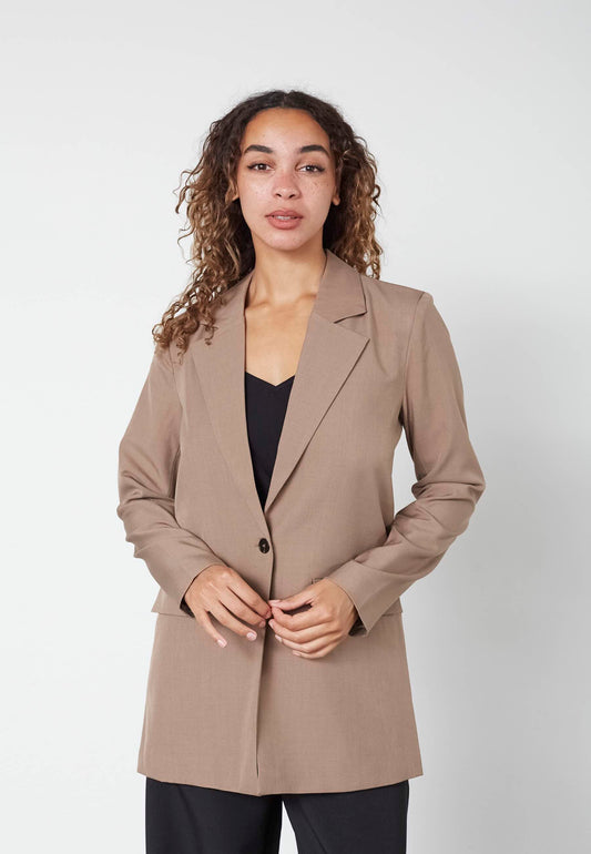 Blazer Viksa Midi 1knoop Zand