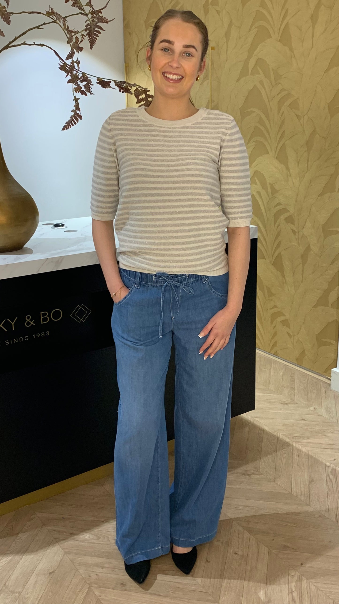 Masha Wide Leg Sporty Azure Blauw