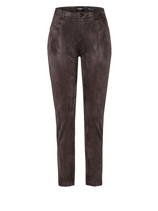 Antonia_Skinny_408 Suedine Donkergrijs
