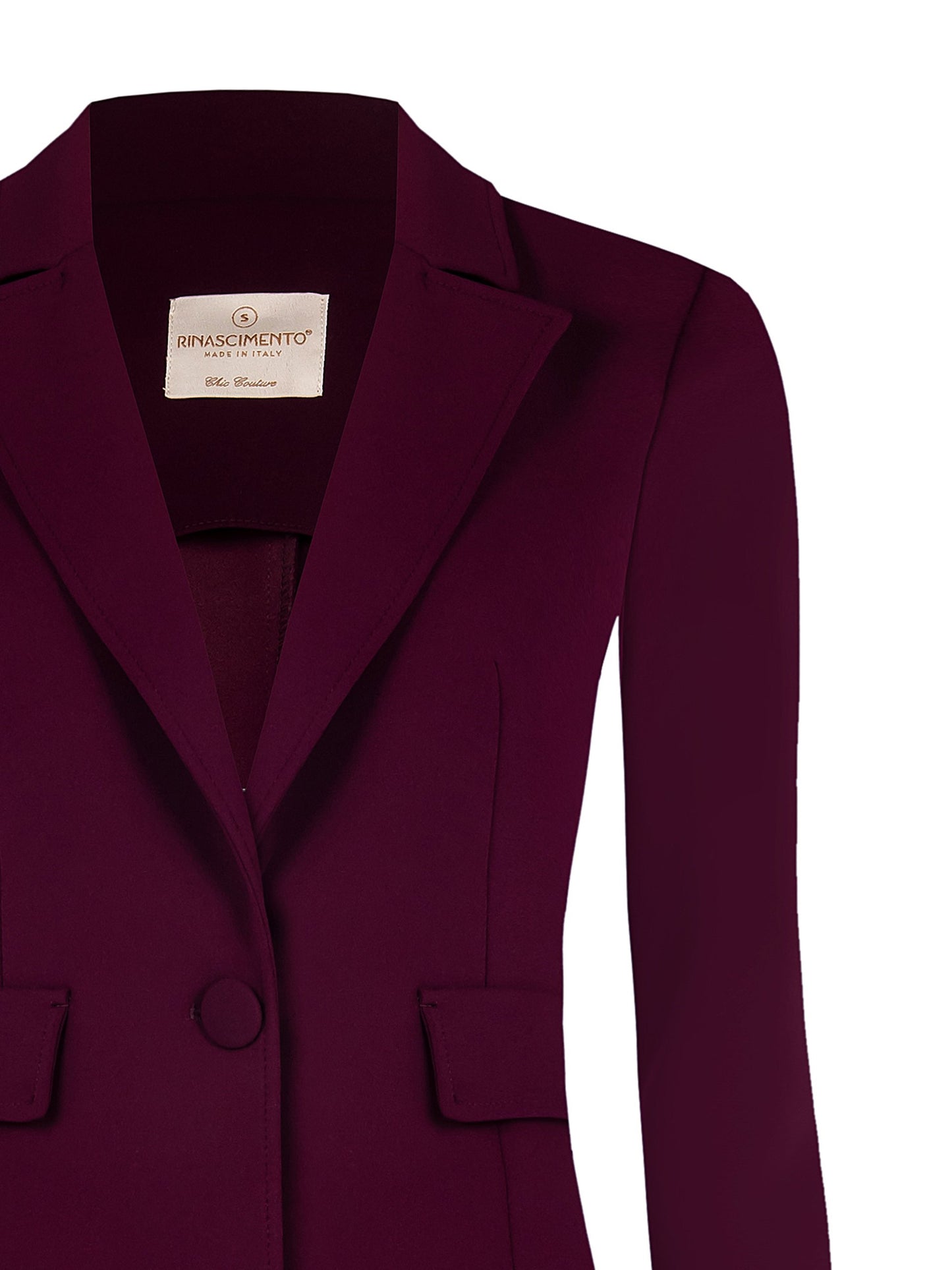 Blazer Gestoffeerde Knoop Bordeaux