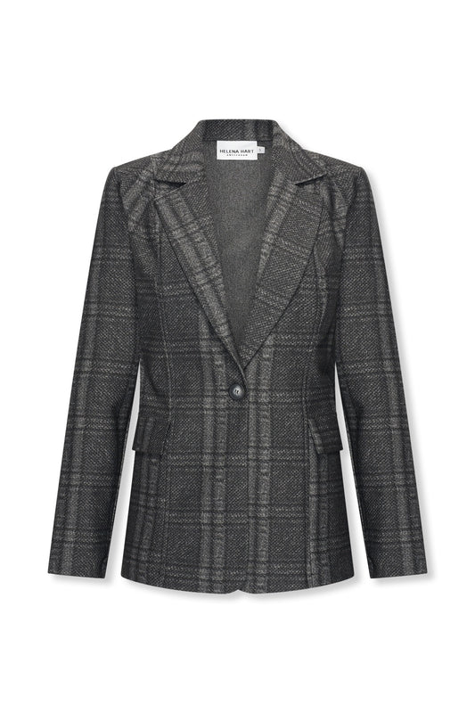 Blazer Ziggy Lano Ruit Grijs